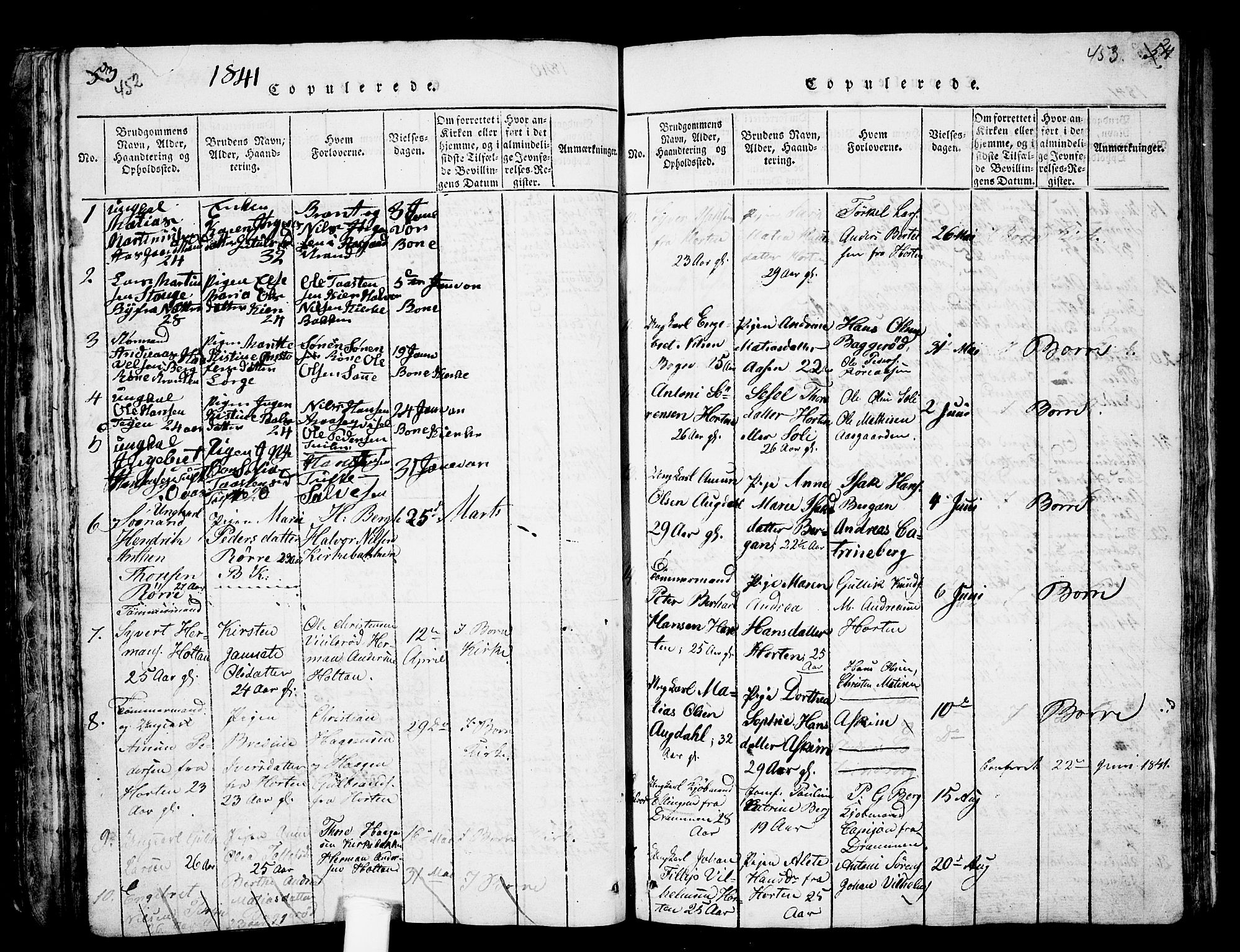 Borre kirkebøker, AV/SAKO-A-338/G/Ga/L0001: Parish register (copy) no. I 1, 1815-1851, p. 452-453