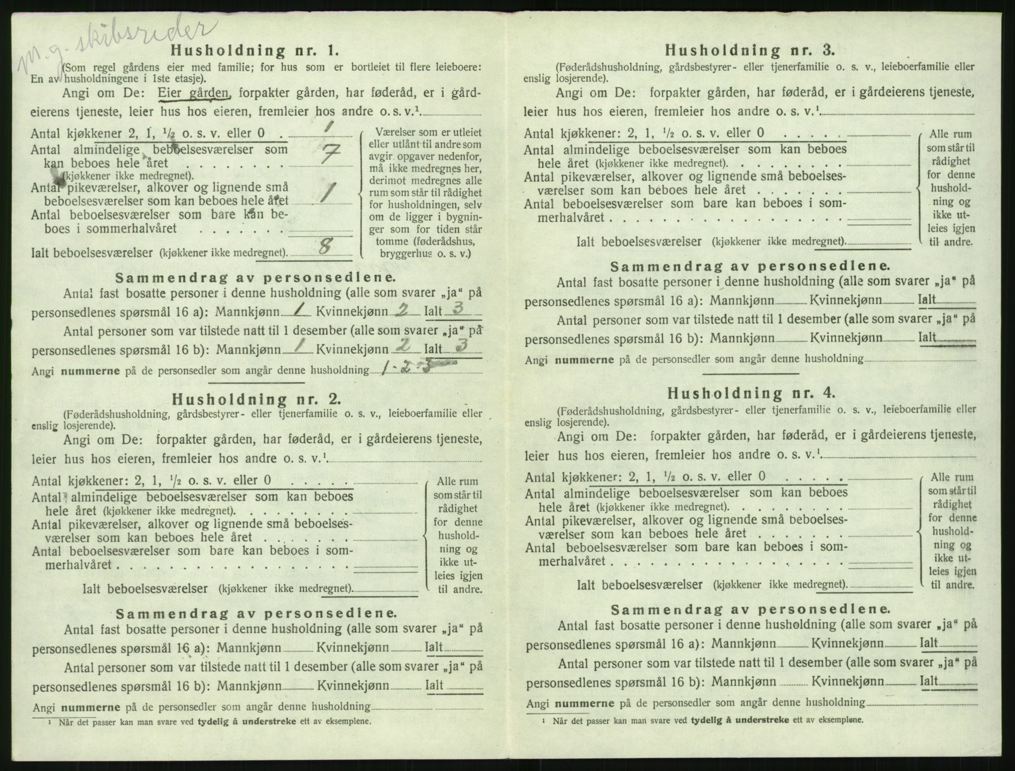 SAK, 1920 census for Tromøy, 1920, p. 326