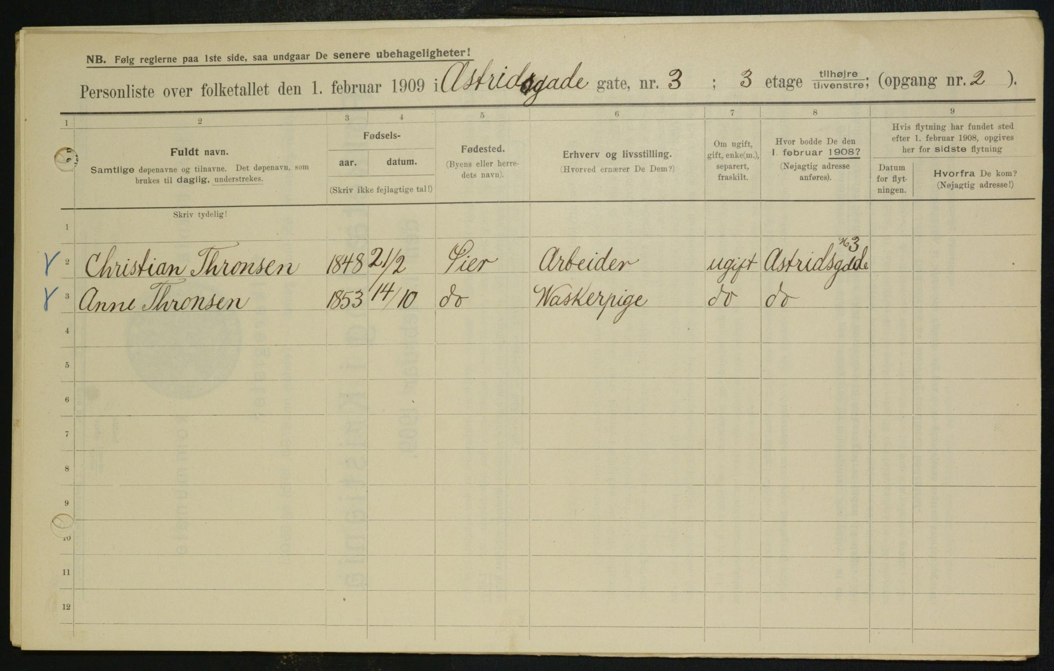 OBA, Municipal Census 1909 for Kristiania, 1909, p. 15573