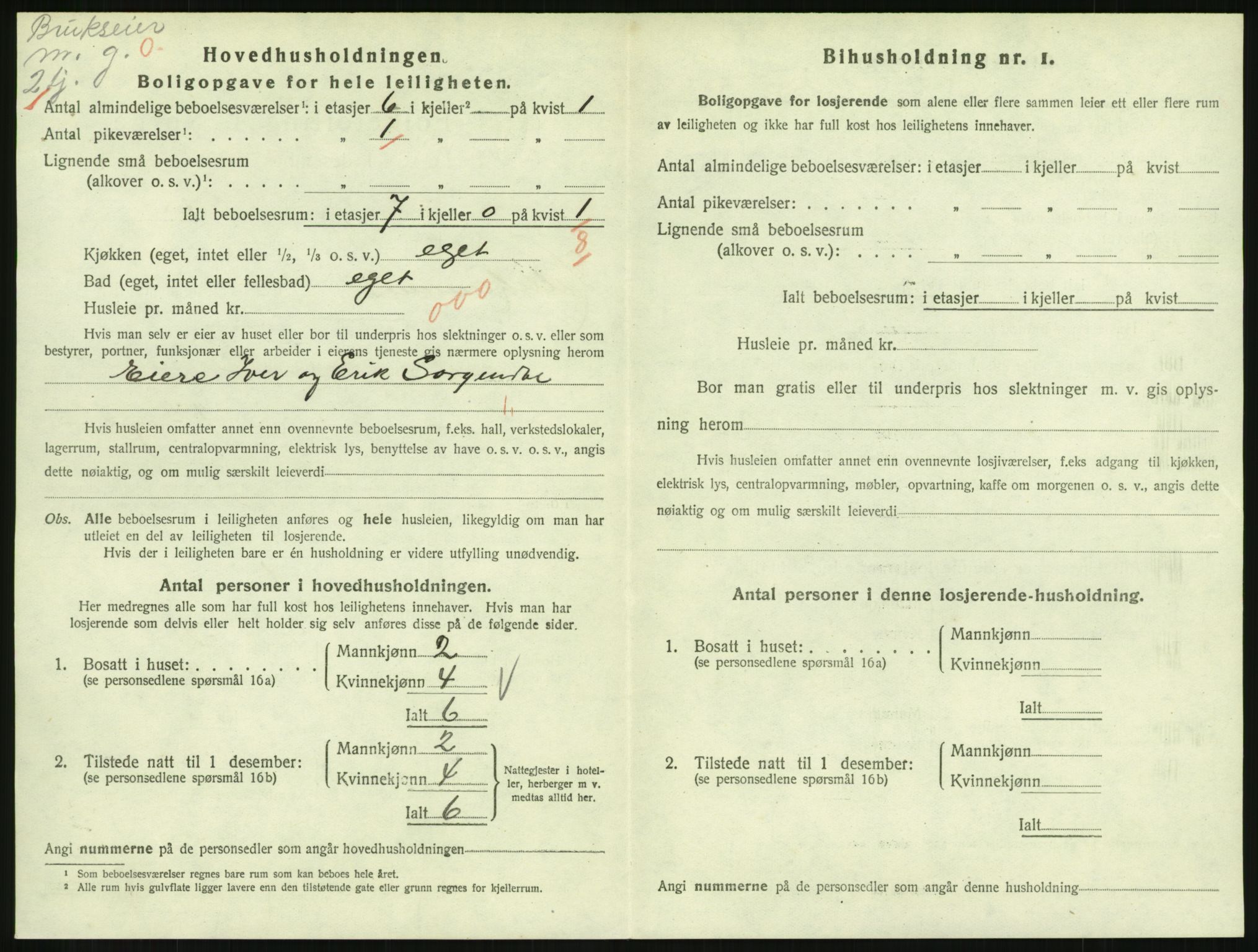 SAH, 1920 census for Lillehammer, 1920, p. 2547