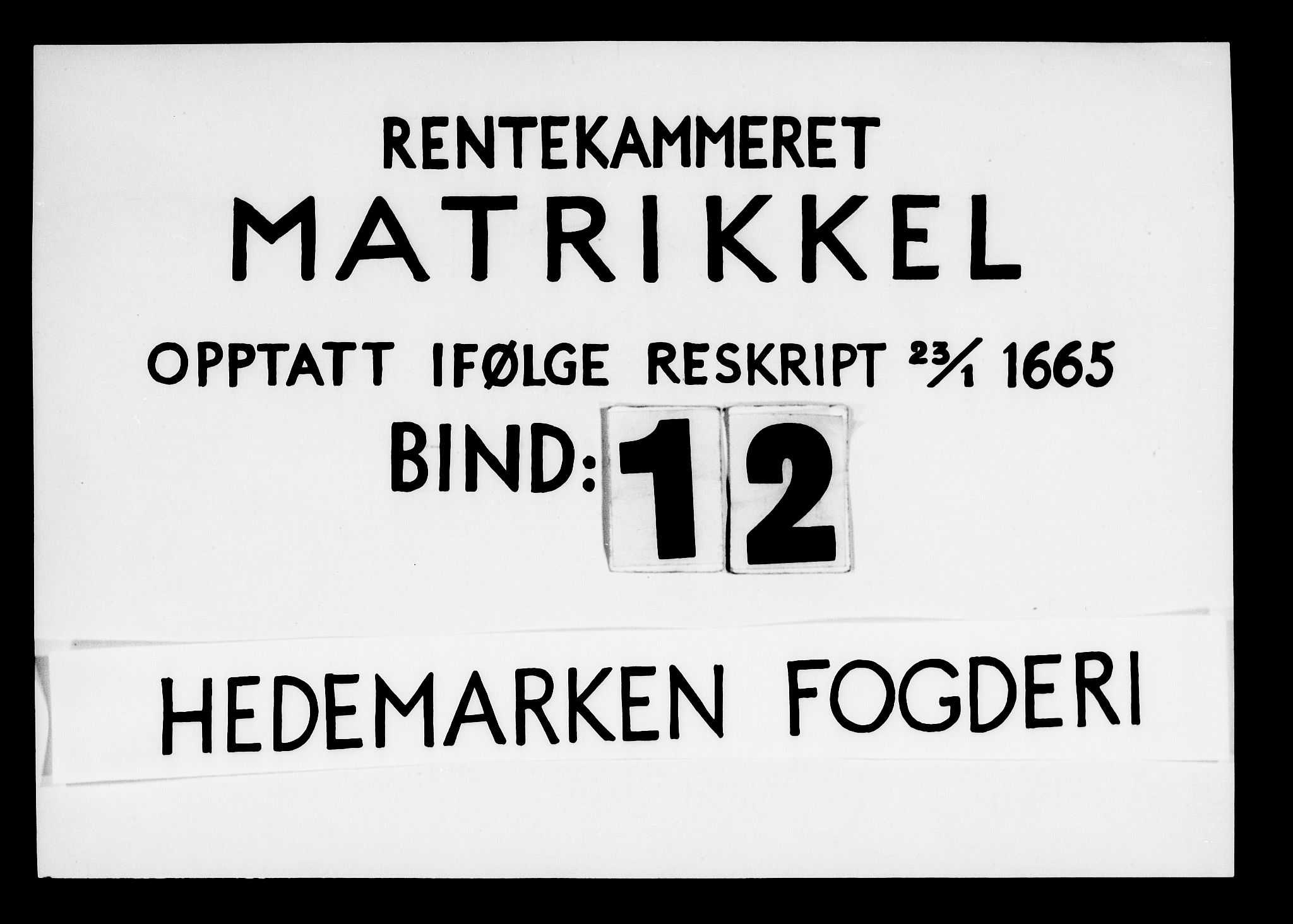 Rentekammeret inntil 1814, Realistisk ordnet avdeling, RA/EA-4070/N/Nb/Nba/L0012: Hedmark fogderi, 1. del, 1669
