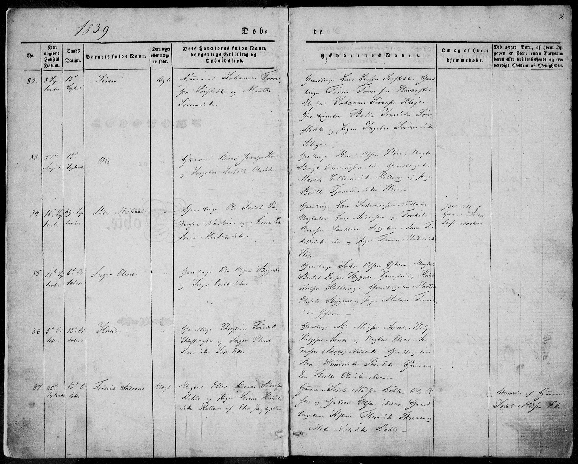 Avaldsnes sokneprestkontor, SAST/A -101851/H/Ha/Haa/L0006: Parish register (official) no. A 6, 1839-1847, p. 2