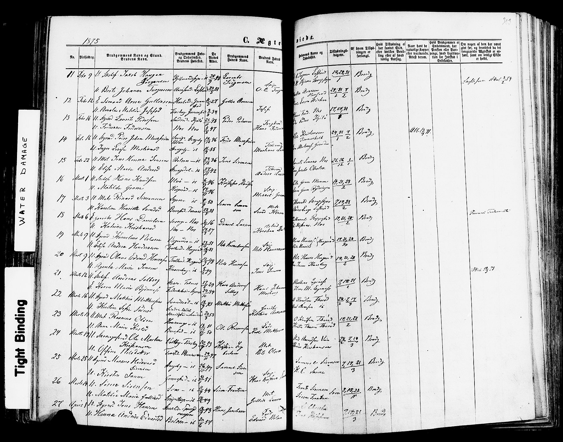 Nøtterøy kirkebøker, AV/SAKO-A-354/F/Fa/L0007: Parish register (official) no. I 7, 1865-1877, p. 303