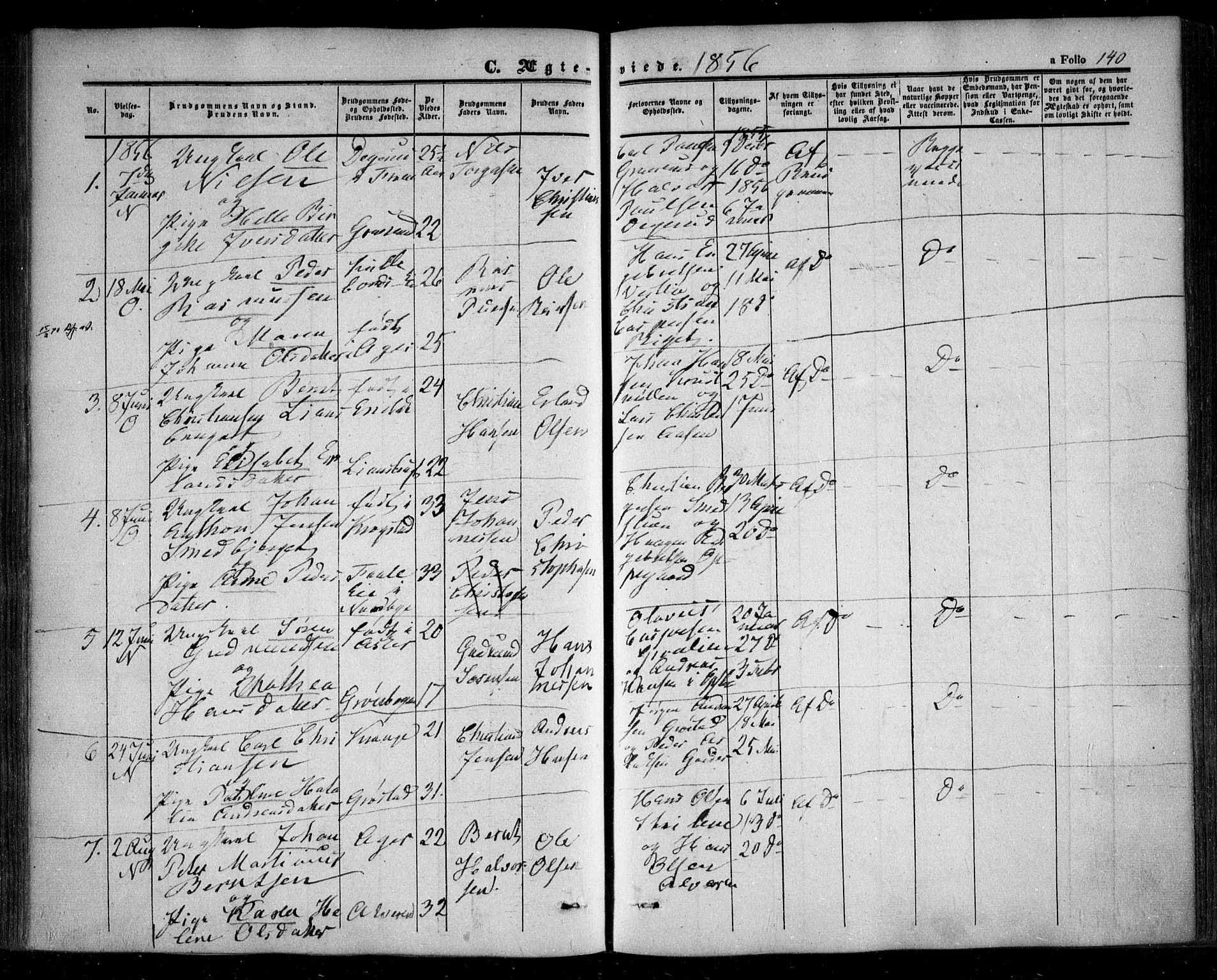 Nesodden prestekontor Kirkebøker, AV/SAO-A-10013/F/Fa/L0007: Parish register (official) no. I 7, 1848-1868, p. 140