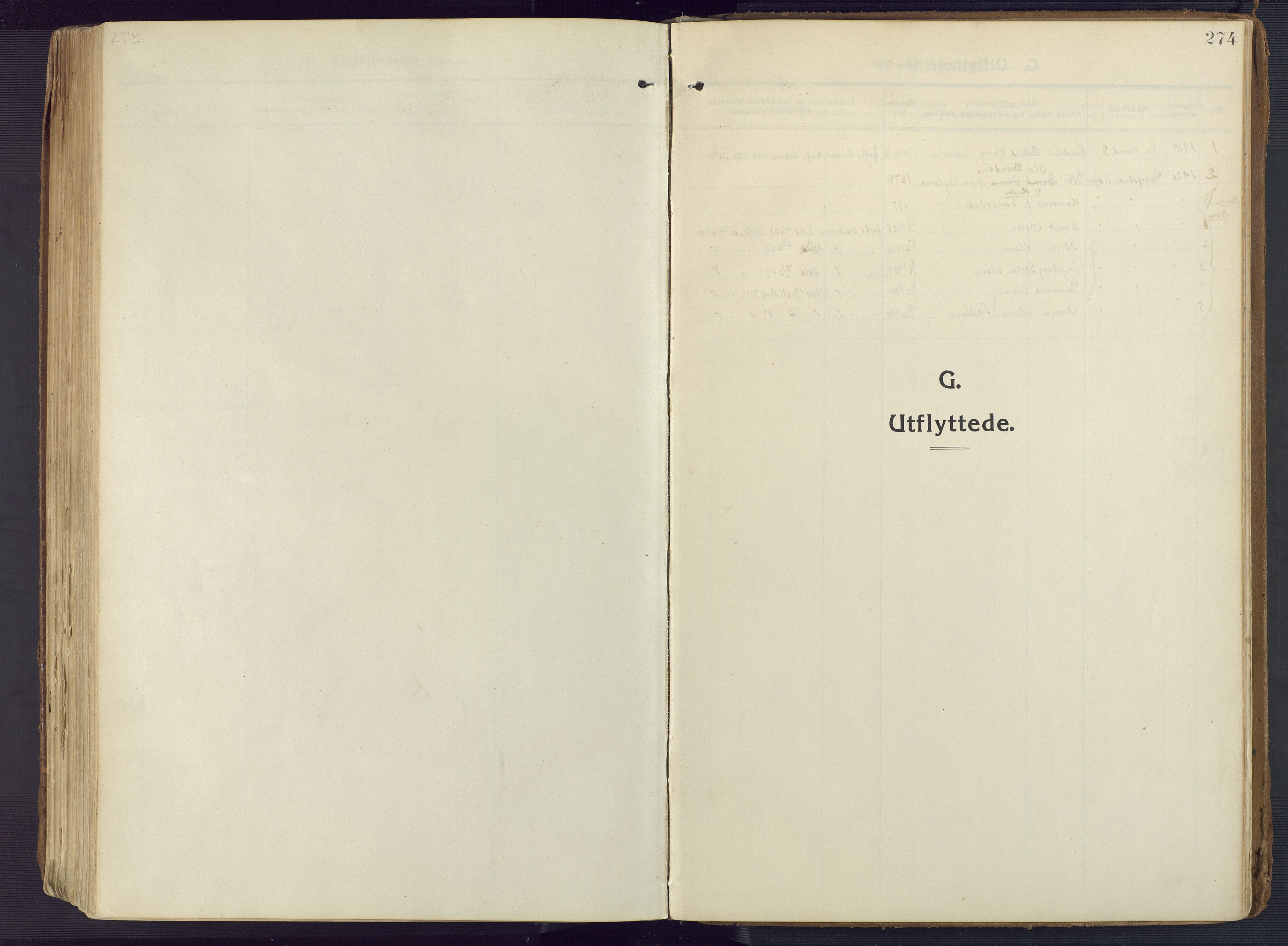 Oddernes sokneprestkontor, SAK/1111-0033/F/Fa/Faa/L0012: Parish register (official) no. A 12, 1912-1925, p. 274