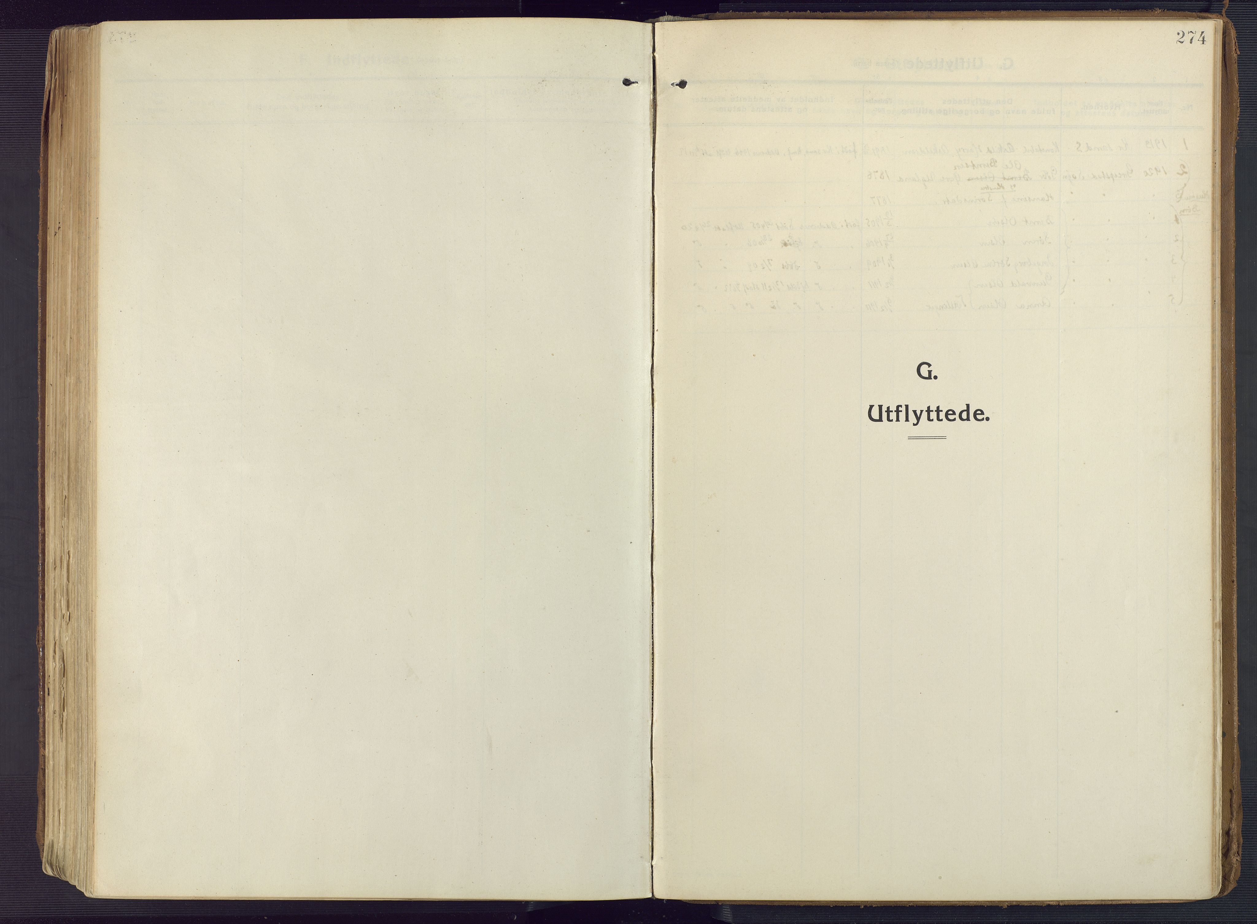 Oddernes sokneprestkontor, AV/SAK-1111-0033/F/Fa/Faa/L0012: Parish register (official) no. A 12, 1912-1925, p. 274