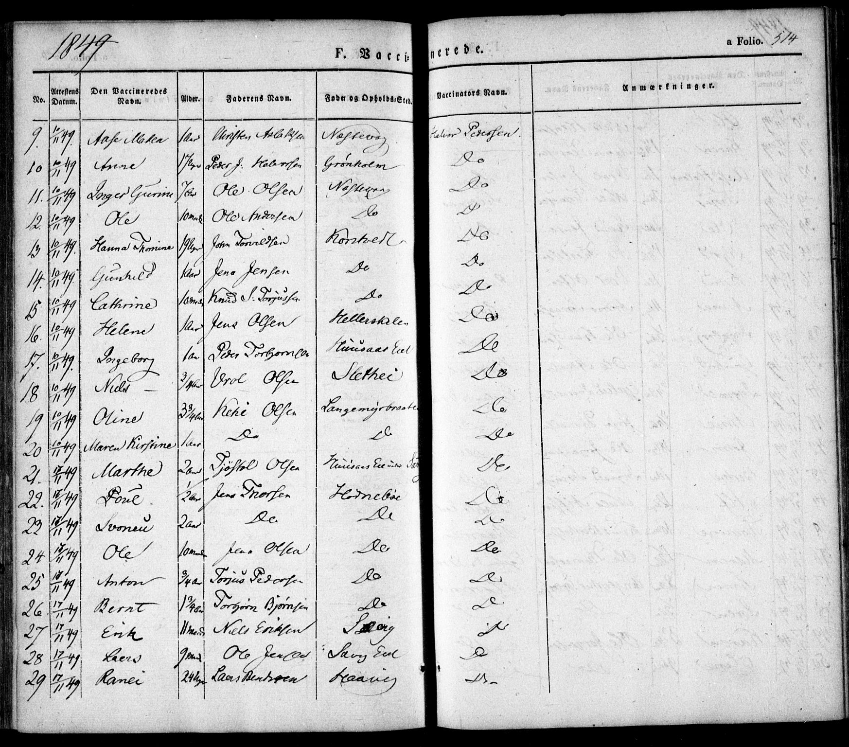 Søndeled sokneprestkontor, AV/SAK-1111-0038/F/Fa/L0002: Parish register (official) no. A 2, 1839-1860, p. 514