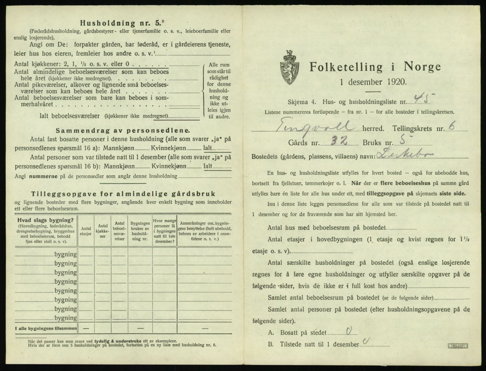 SAT, 1920 census for Tingvoll, 1920, p. 384