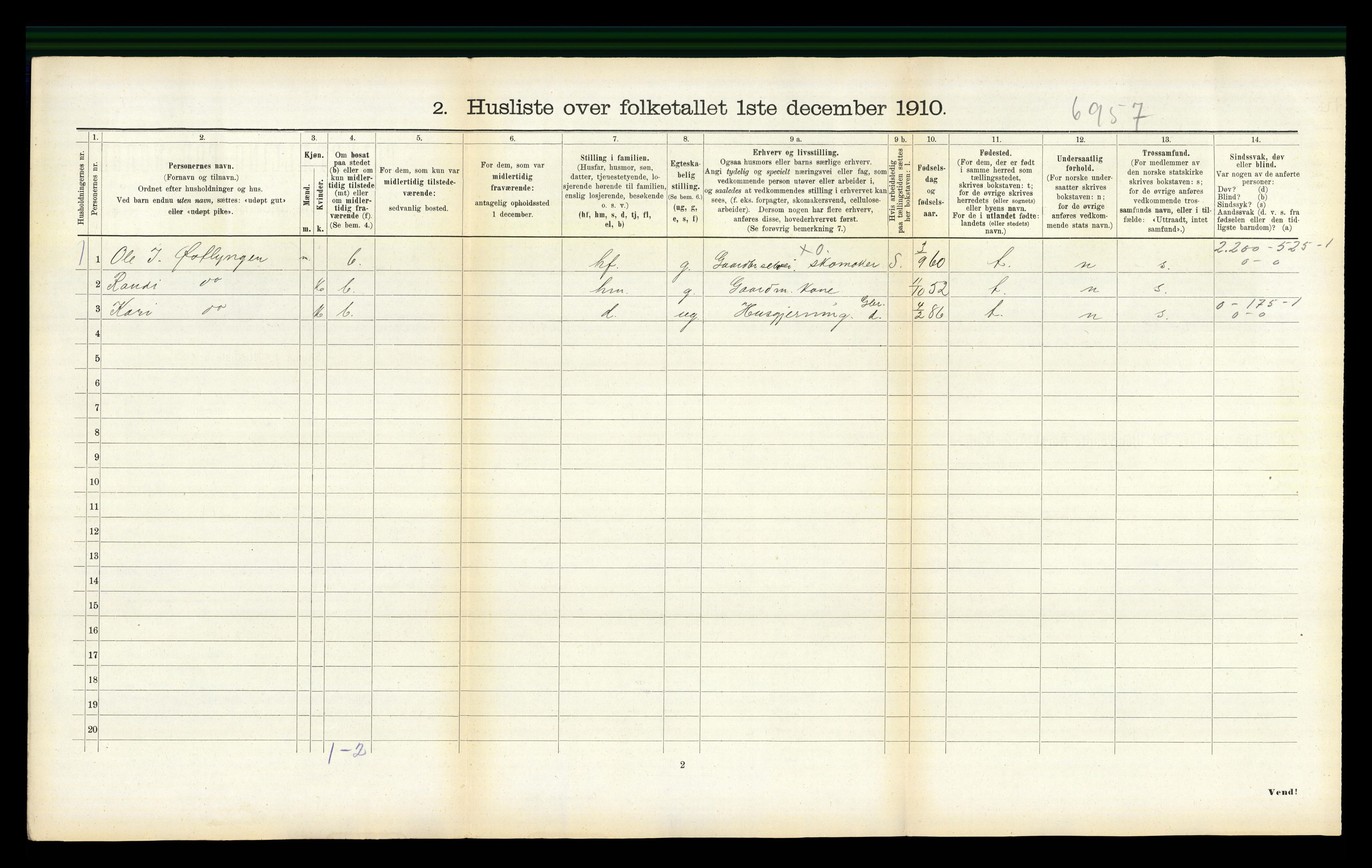 RA, 1910 census for Horg, 1910, p. 347