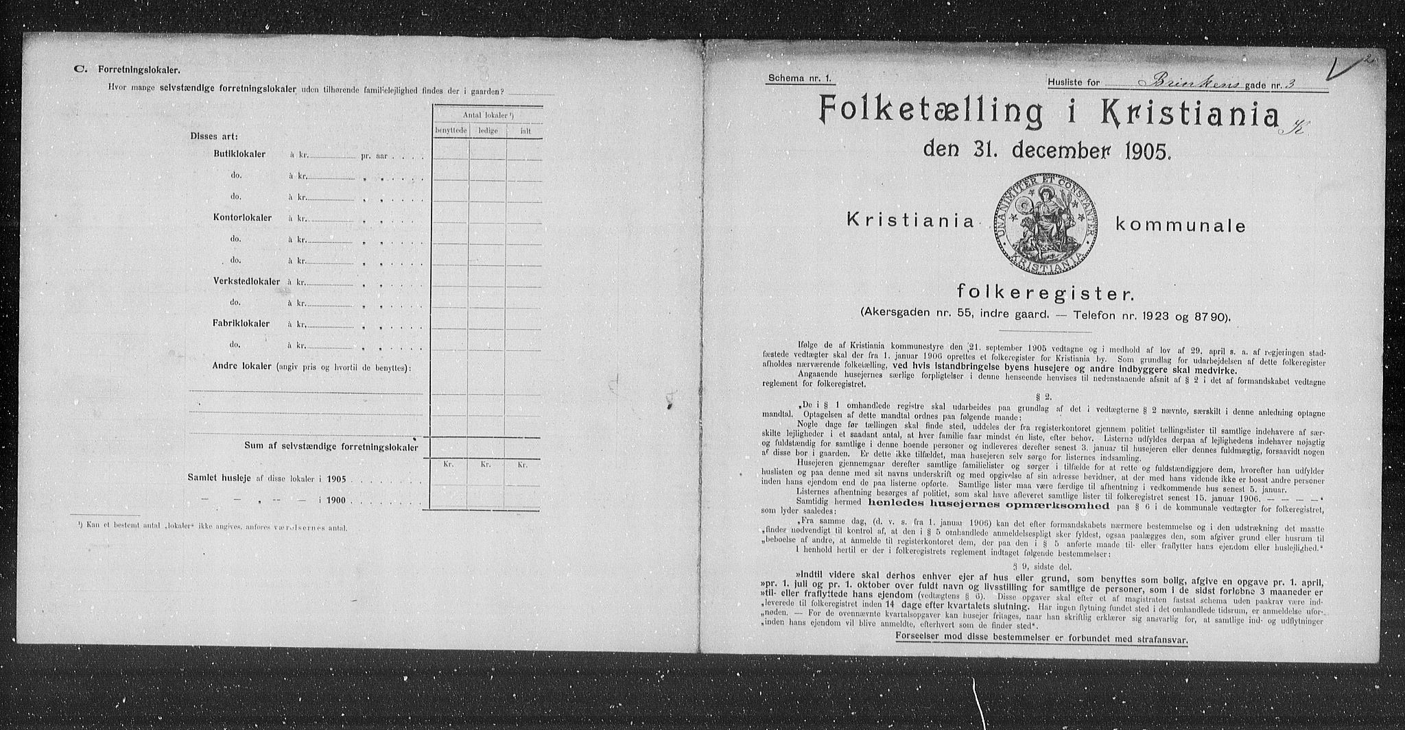 OBA, Municipal Census 1905 for Kristiania, 1905, p. 4390