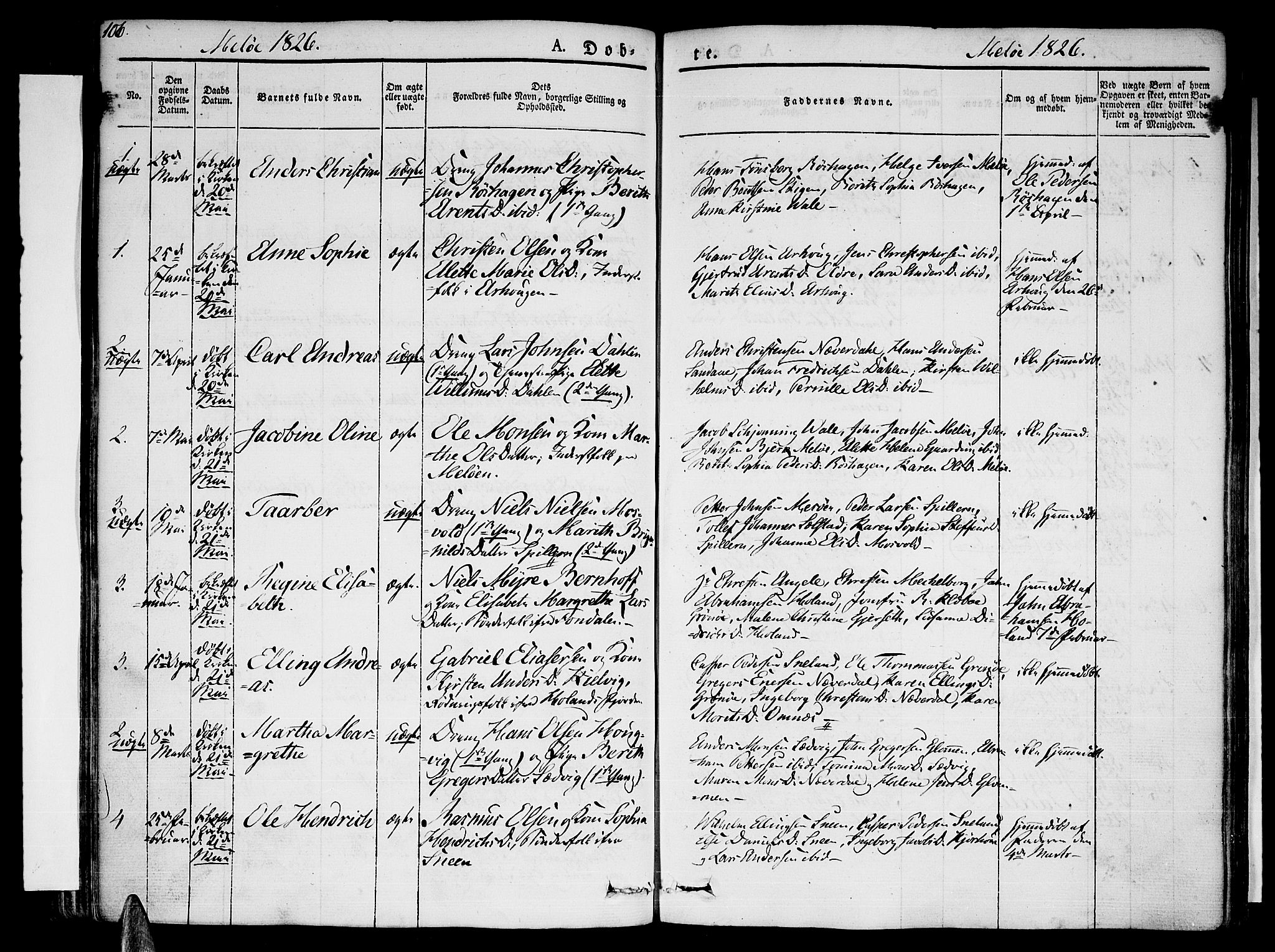 Ministerialprotokoller, klokkerbøker og fødselsregistre - Nordland, AV/SAT-A-1459/841/L0598: Parish register (official) no. 841A06 /2, 1825-1844, p. 106