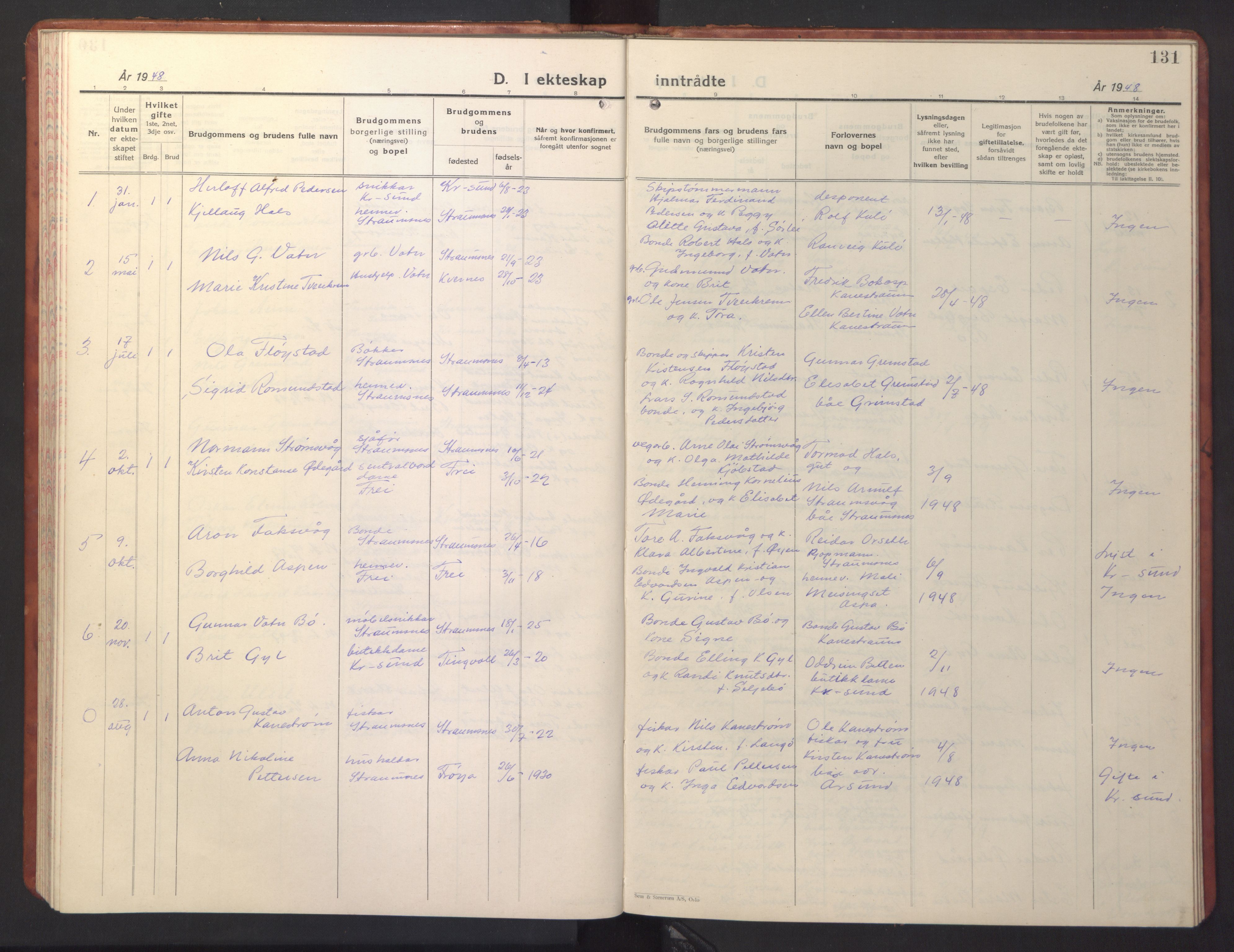 Ministerialprotokoller, klokkerbøker og fødselsregistre - Møre og Romsdal, AV/SAT-A-1454/587/L1002: Parish register (copy) no. 587C02, 1926-1951, p. 131