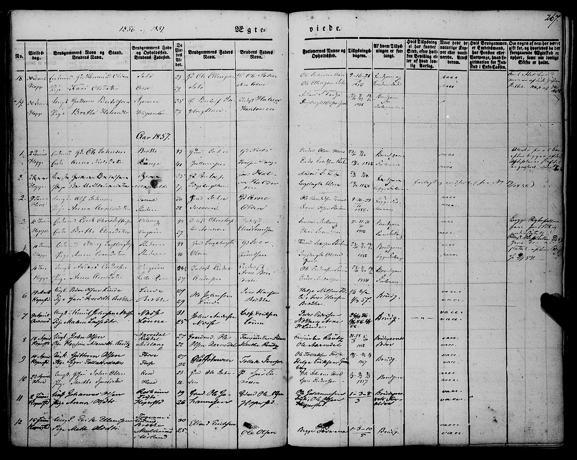 Vik sokneprestembete, AV/SAB-A-81501/H/Haa/Haaa/L0008: Parish register (official) no. A 8, 1846-1865, p. 267