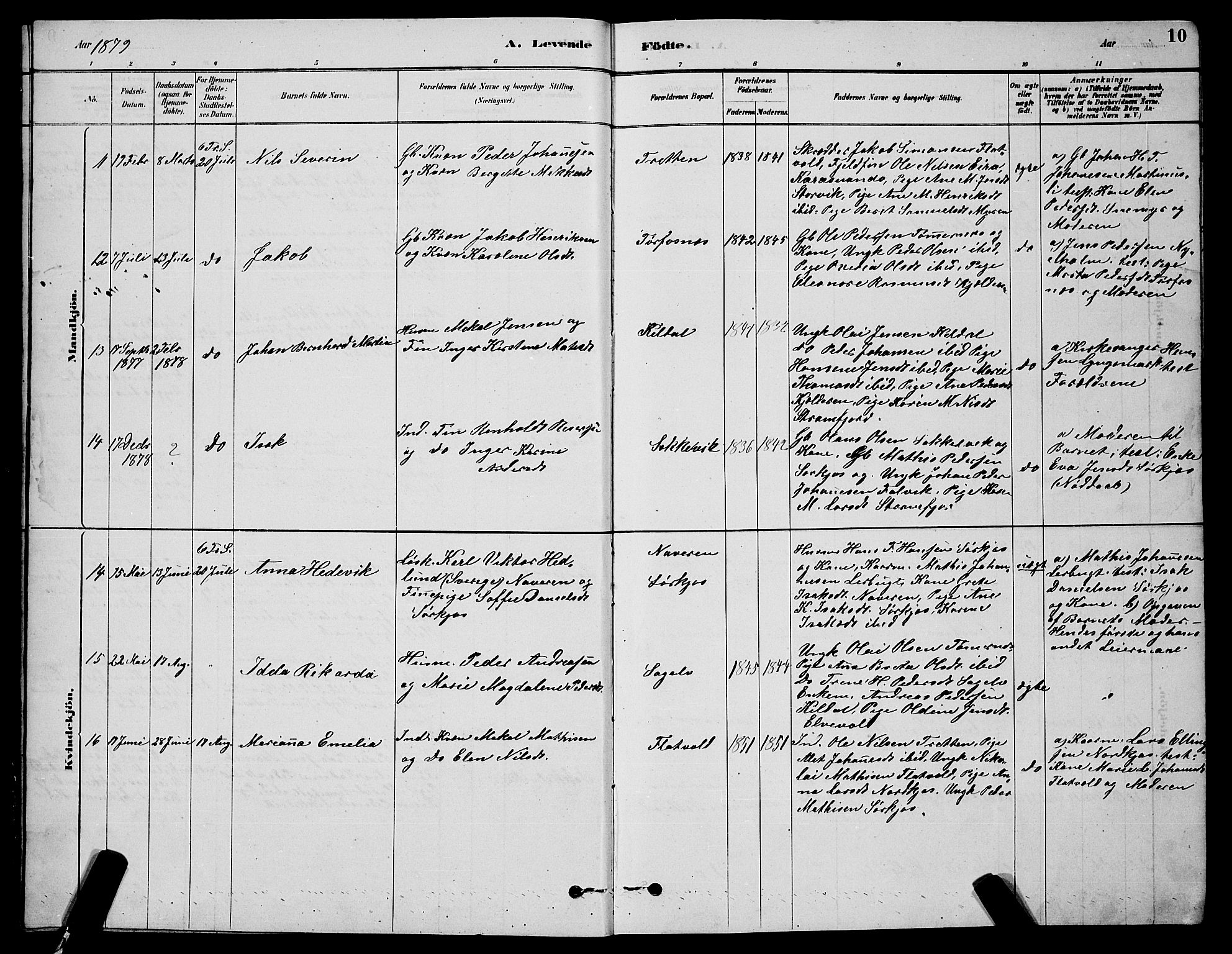 Skjervøy sokneprestkontor, AV/SATØ-S-1300/H/Ha/Hab/L0020klokker: Parish register (copy) no. 20, 1878-1892, p. 10