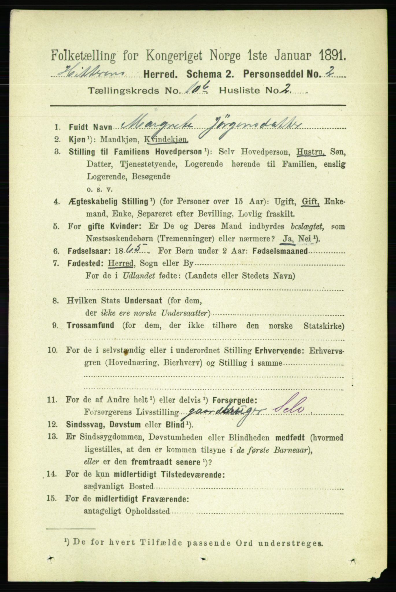 RA, 1891 census for 1617 Hitra, 1891, p. 2326