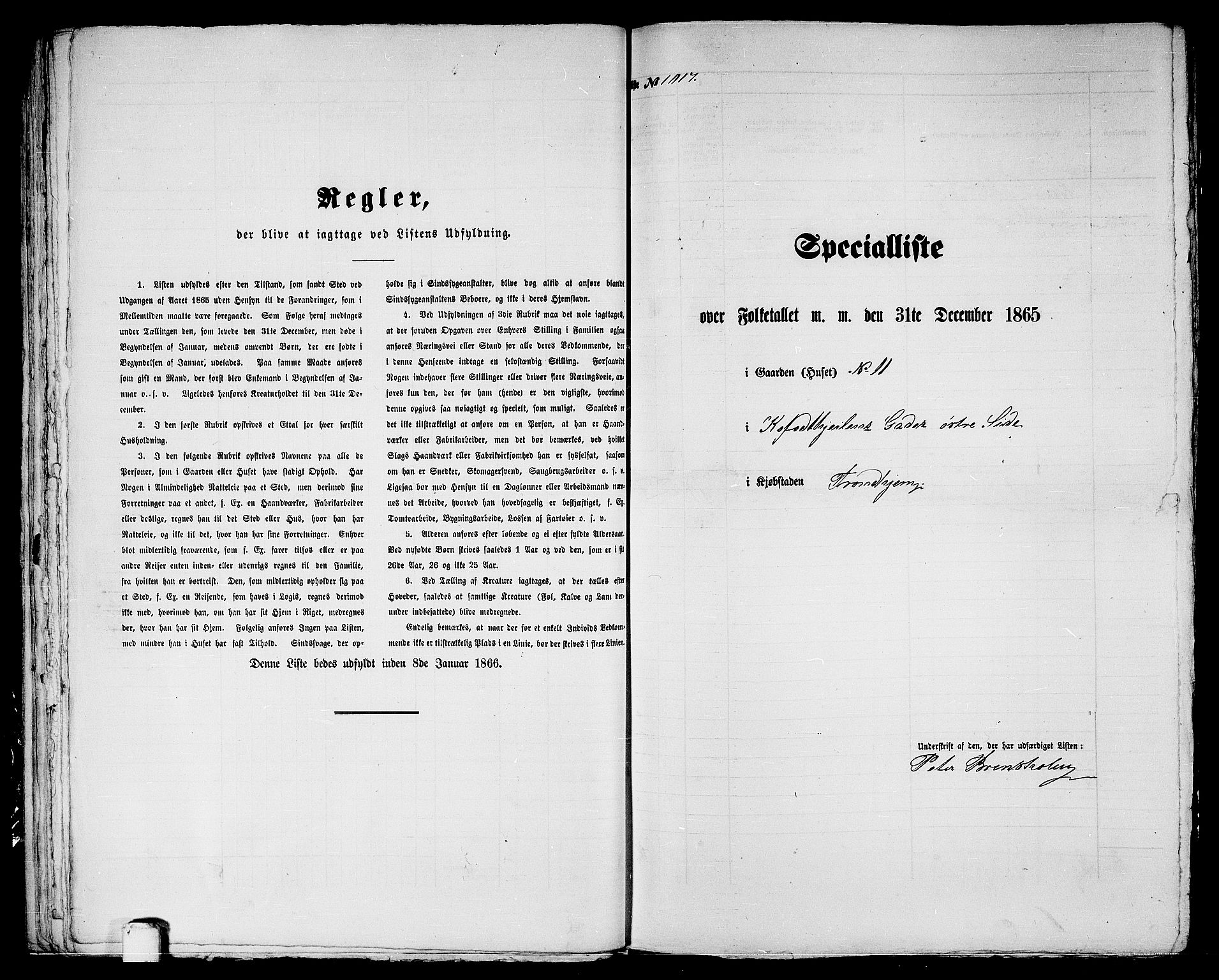 RA, 1865 census for Trondheim, 1865, p. 2115