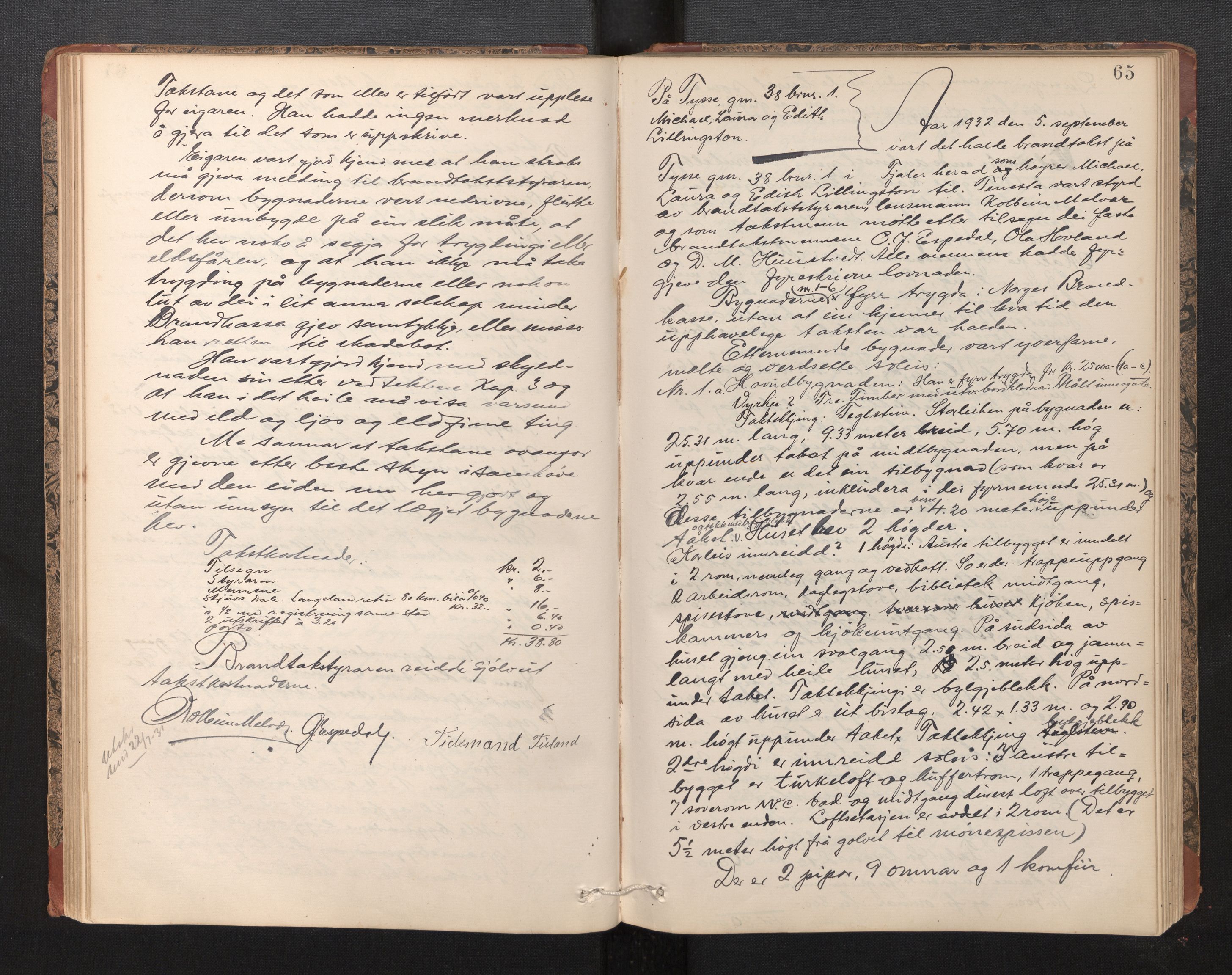 Lensmannen i Fjaler, AV/SAB-A-27201/0012/L0002: Branntakstprotokoll, 1889-1943, p. 64b-65a