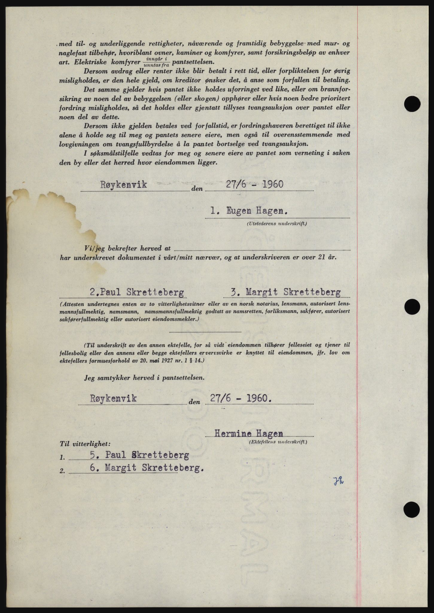 Hadeland og Land tingrett, SAH/TING-010/H/Hb/Hbc/L0043: Mortgage book no. B43, 1960-1960, Diary no: : 2363/1960