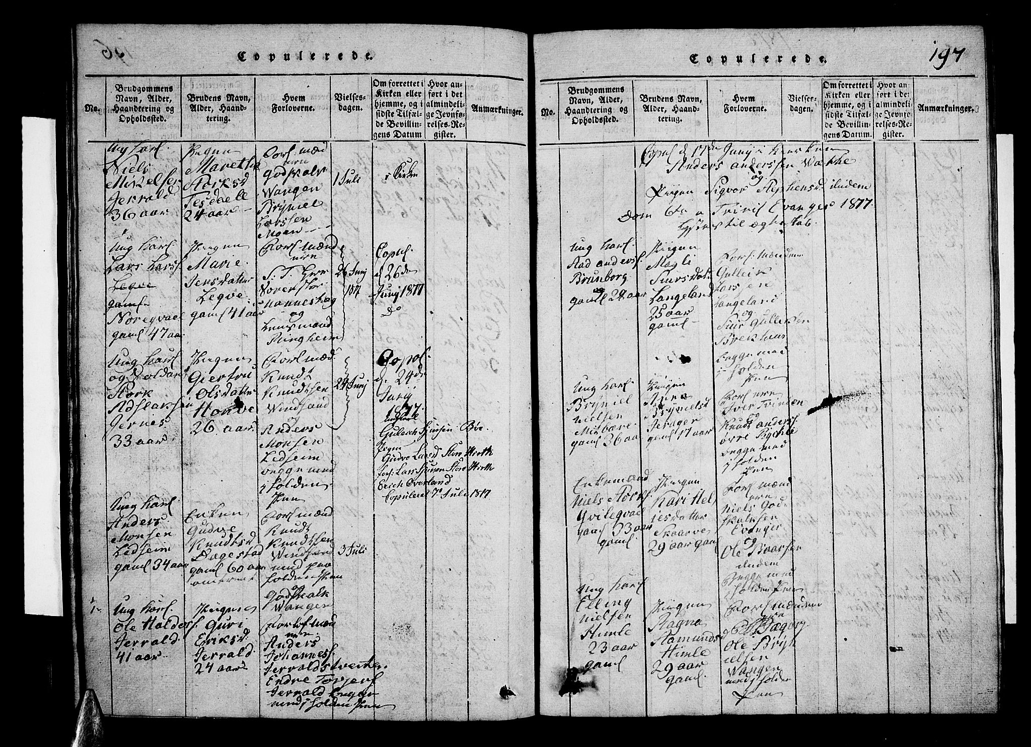Voss sokneprestembete, SAB/A-79001/H/Hab: Parish register (copy) no. A 1, 1816-1818, p. 197