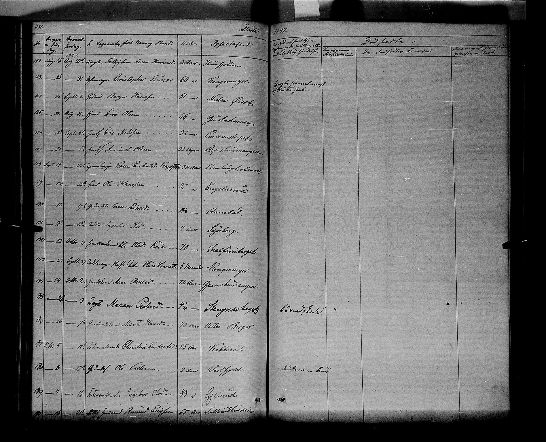 Vinger prestekontor, AV/SAH-PREST-024/H/Ha/Haa/L0009: Parish register (official) no. 9, 1847-1855, p. 381