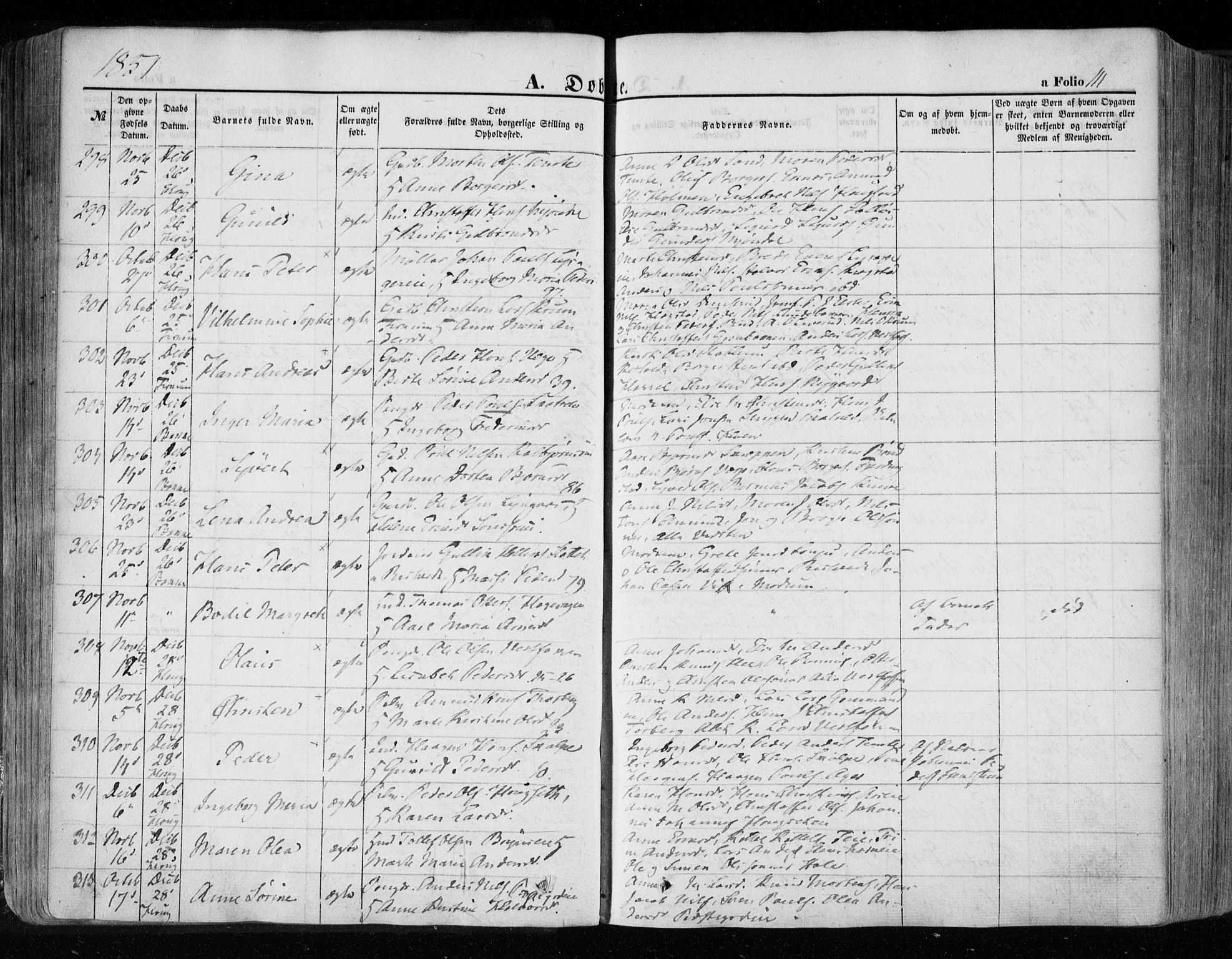 Eiker kirkebøker, AV/SAKO-A-4/F/Fa/L0014: Parish register (official) no. I 14, 1846-1854, p. 111