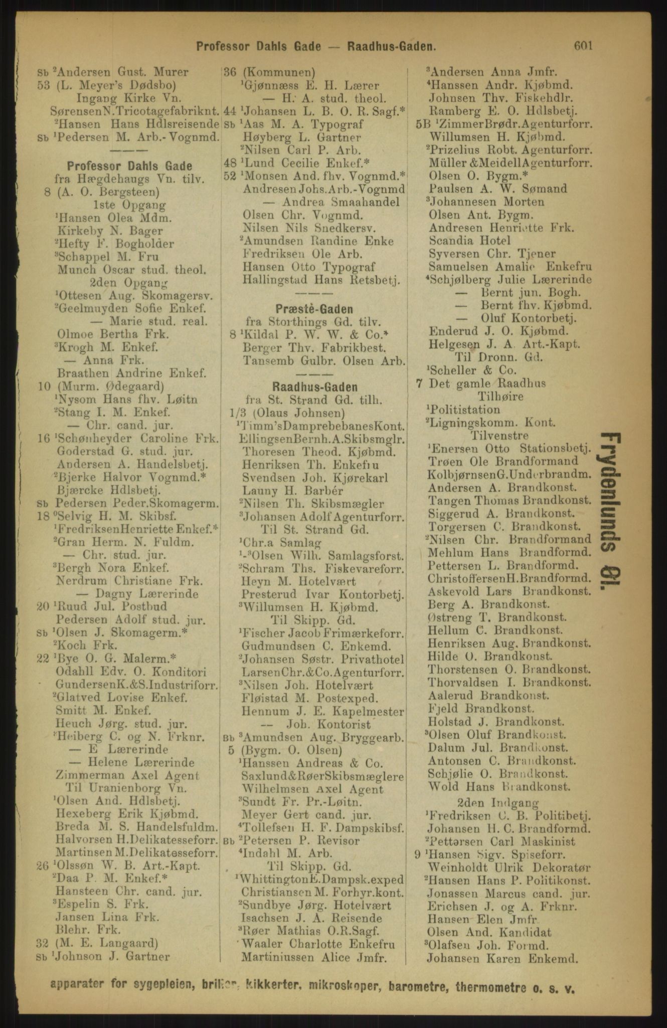 Kristiania/Oslo adressebok, PUBL/-, 1891, p. 601