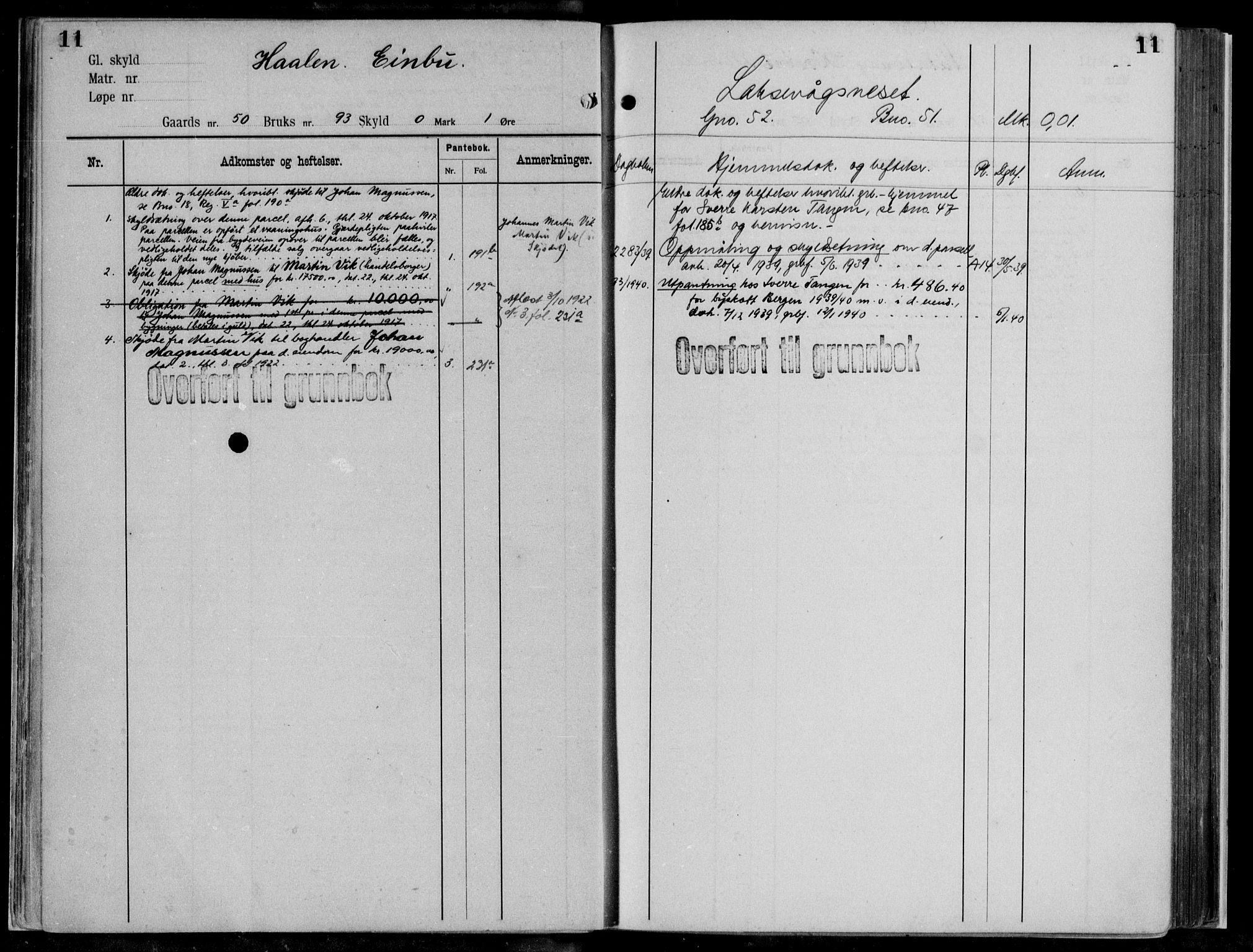 Midhordland sorenskriveri, AV/SAB-A-3001/1/G/Ga/Gab/L0111: Mortgage register no. II.A.b.111, p. 11