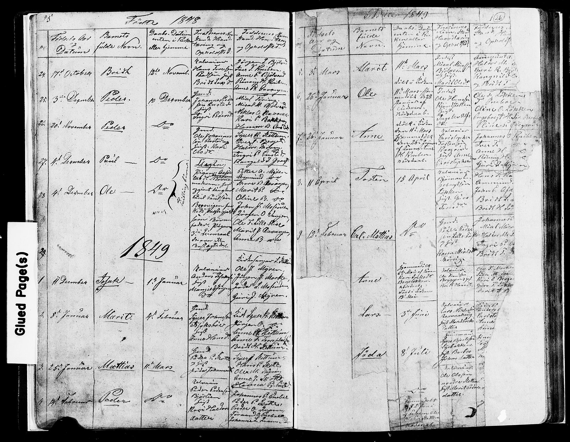 Lesja prestekontor, SAH/PREST-068/H/Ha/Hab/L0004: Parish register (copy) no. 4, 1842-1871, p. 25-26