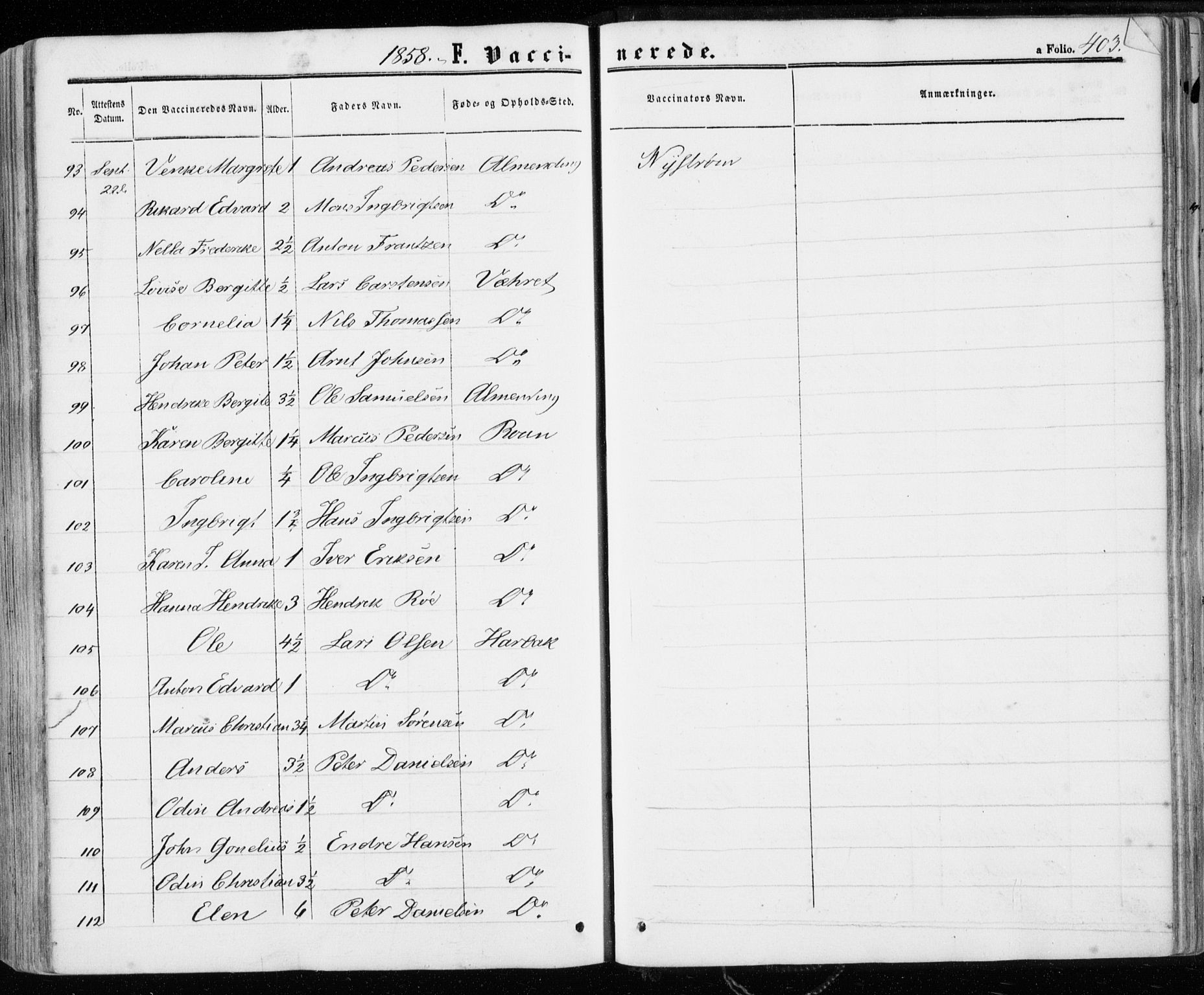 Ministerialprotokoller, klokkerbøker og fødselsregistre - Sør-Trøndelag, SAT/A-1456/657/L0705: Parish register (official) no. 657A06, 1858-1867, p. 403