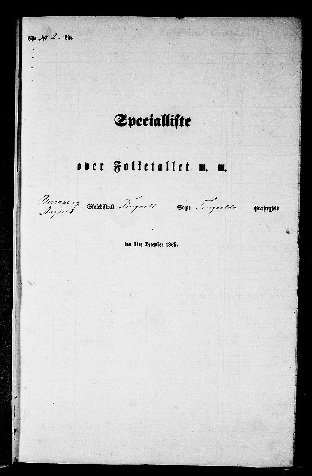 RA, 1865 census for Tingvoll, 1865, p. 26