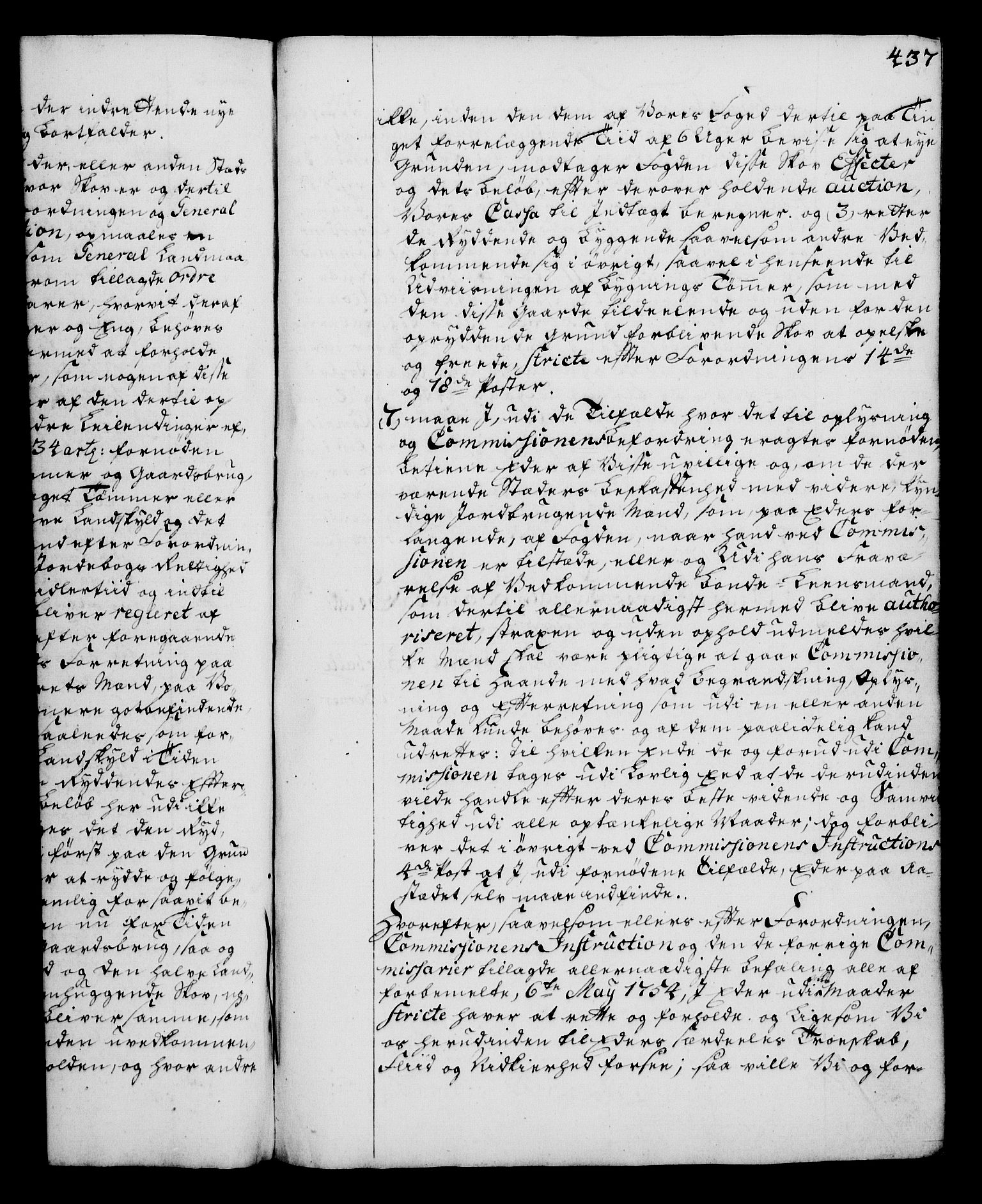 Rentekammeret, Kammerkanselliet, RA/EA-3111/G/Gg/Gga/L0006: Norsk ekspedisjonsprotokoll med register (merket RK 53.6), 1749-1759, p. 437