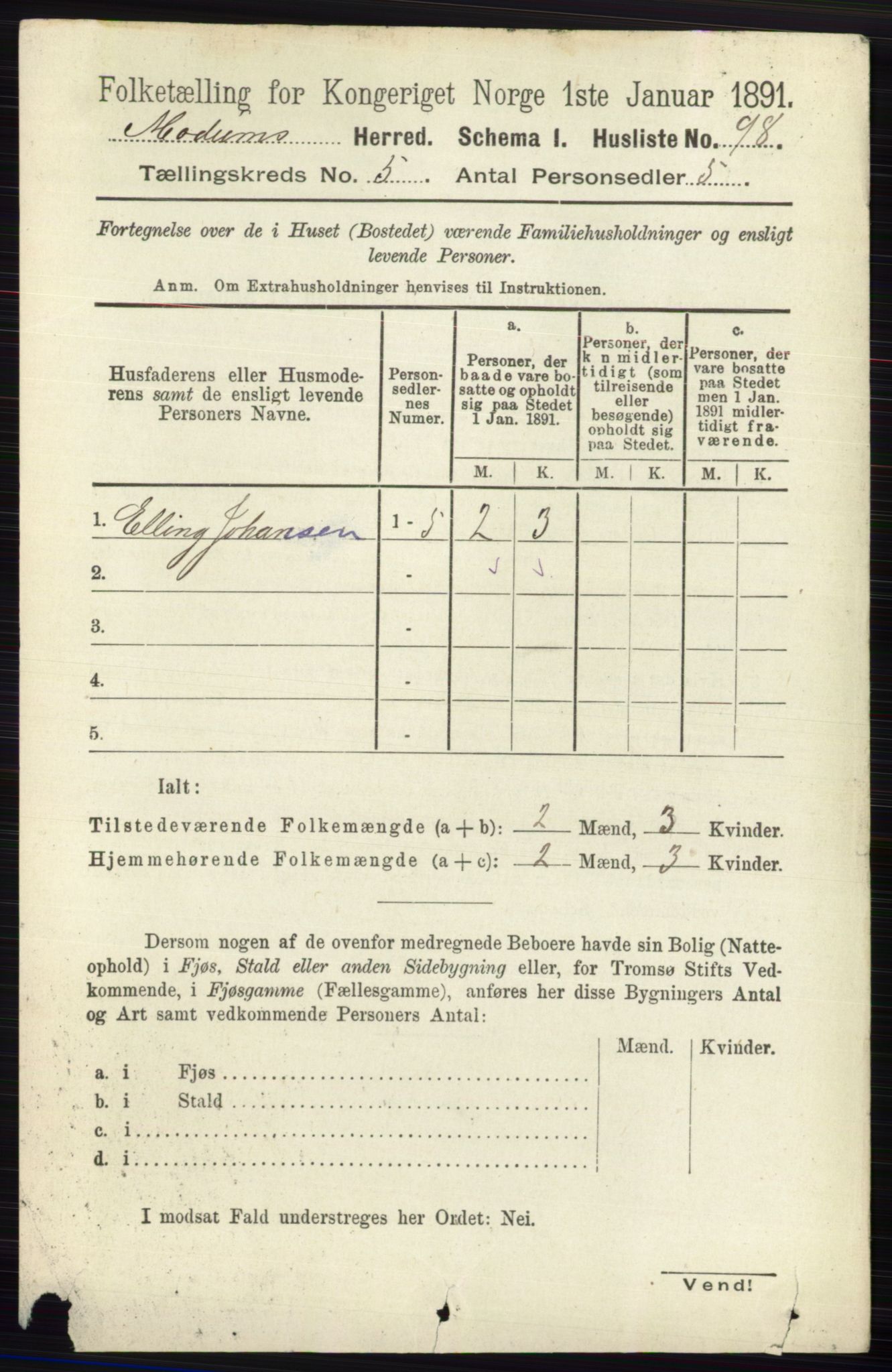 RA, 1891 census for 0623 Modum, 1891, p. 1447