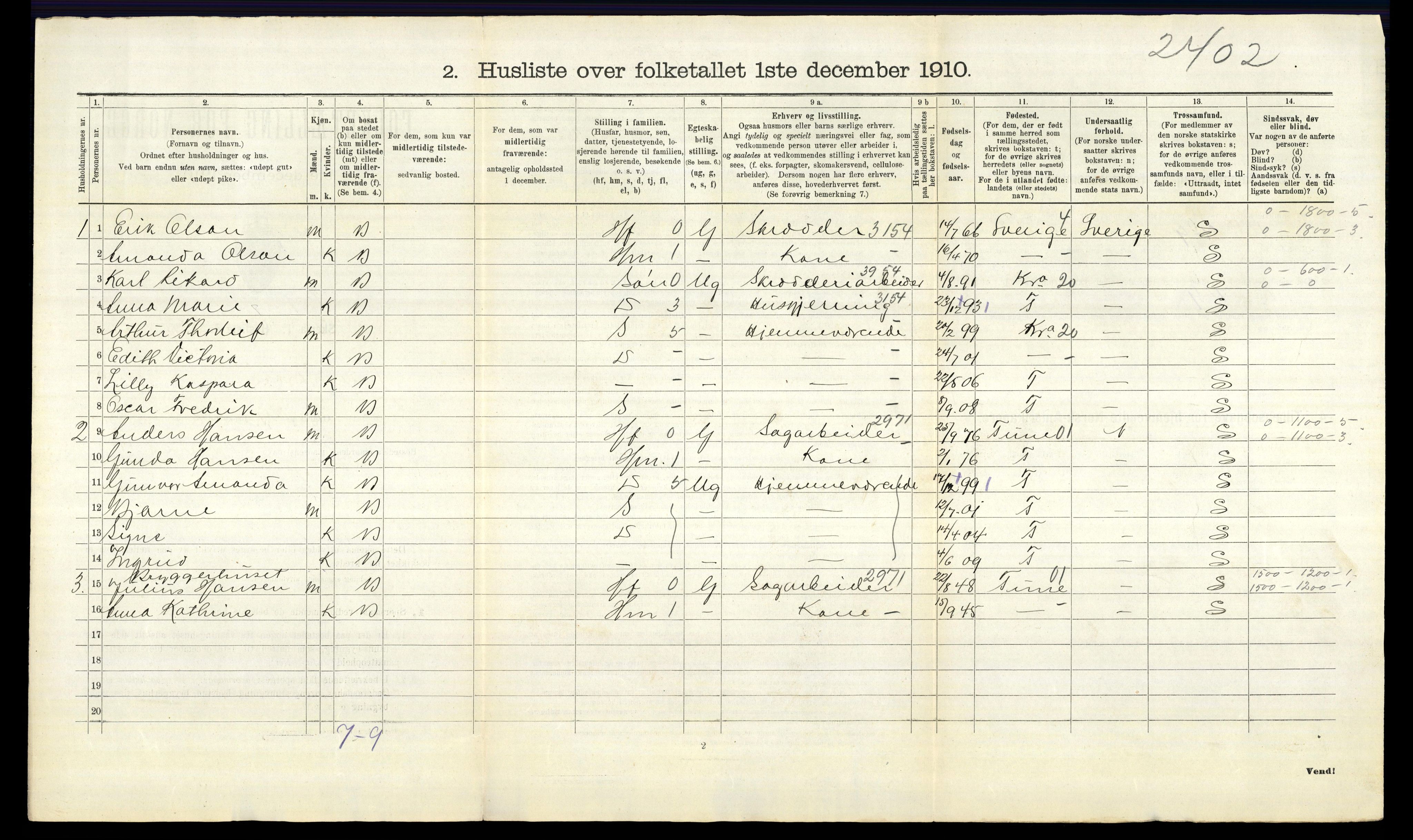 RA, 1910 census for Lillestrøm, 1910, p. 584