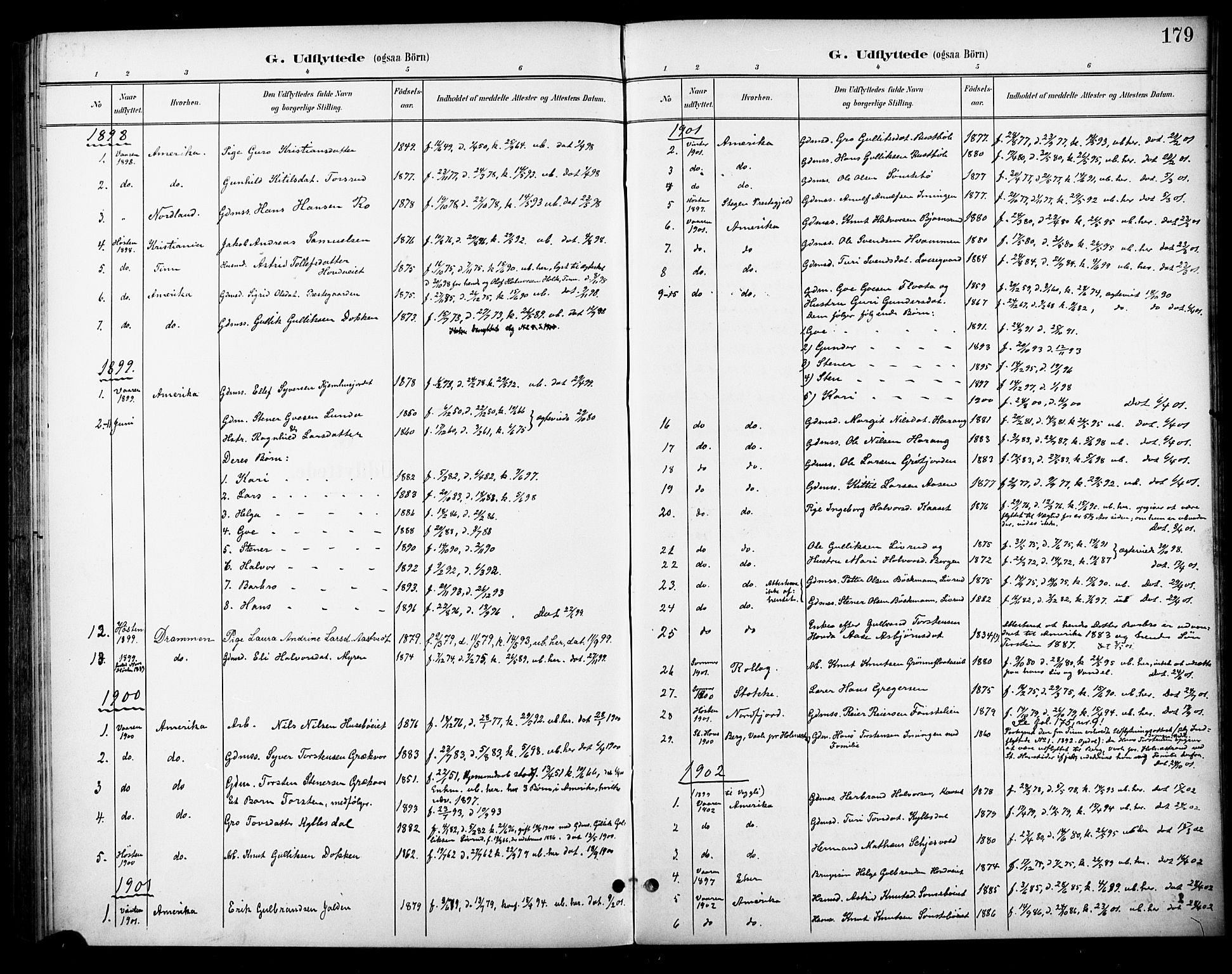 Nore kirkebøker, SAKO/A-238/F/Fc/L0005: Parish register (official) no. III 5, 1898-1922, p. 179