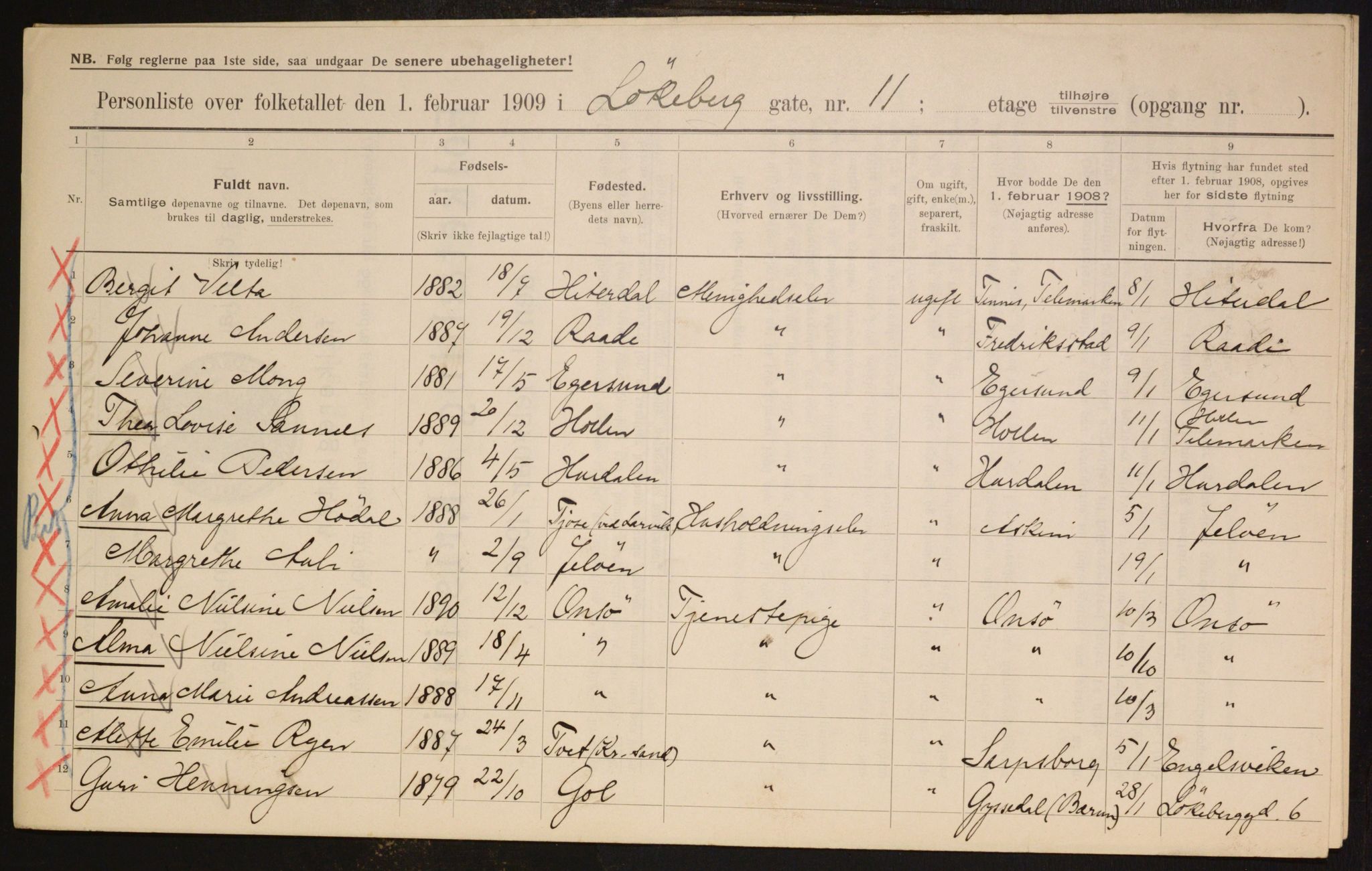 OBA, Municipal Census 1909 for Kristiania, 1909, p. 53290