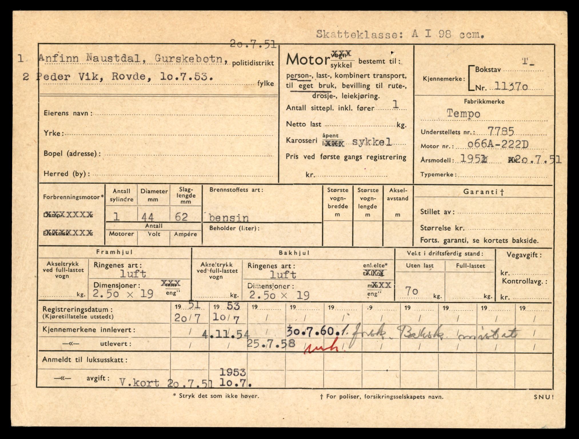 Møre og Romsdal vegkontor - Ålesund trafikkstasjon, AV/SAT-A-4099/F/Fe/L0028: Registreringskort for kjøretøy T 11290 - T 11429, 1927-1998, p. 1707