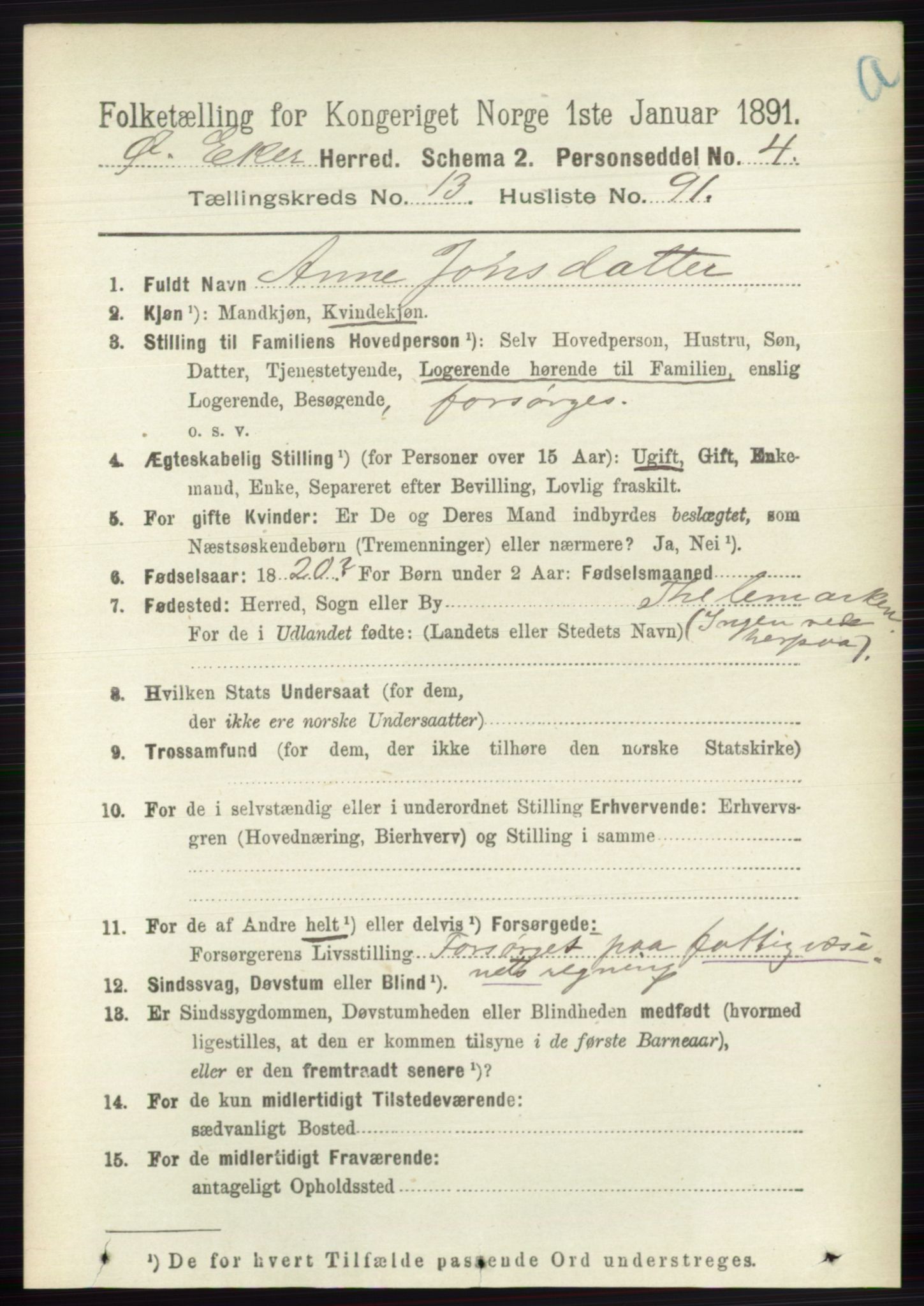 RA, 1891 census for 0624 Øvre Eiker, 1891, p. 6359