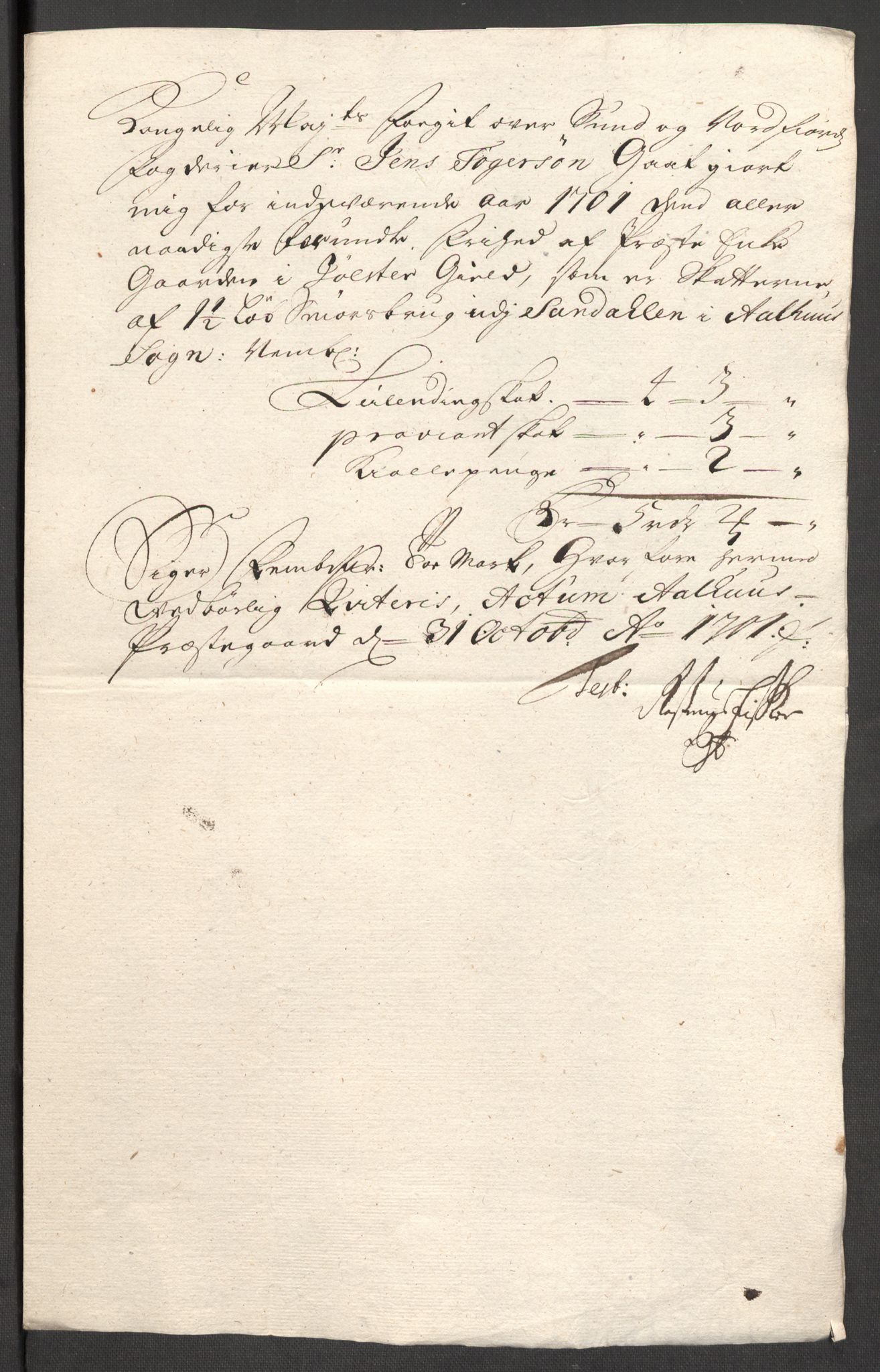 Rentekammeret inntil 1814, Reviderte regnskaper, Fogderegnskap, AV/RA-EA-4092/R53/L3425: Fogderegnskap Sunn- og Nordfjord, 1700-1701, p. 452