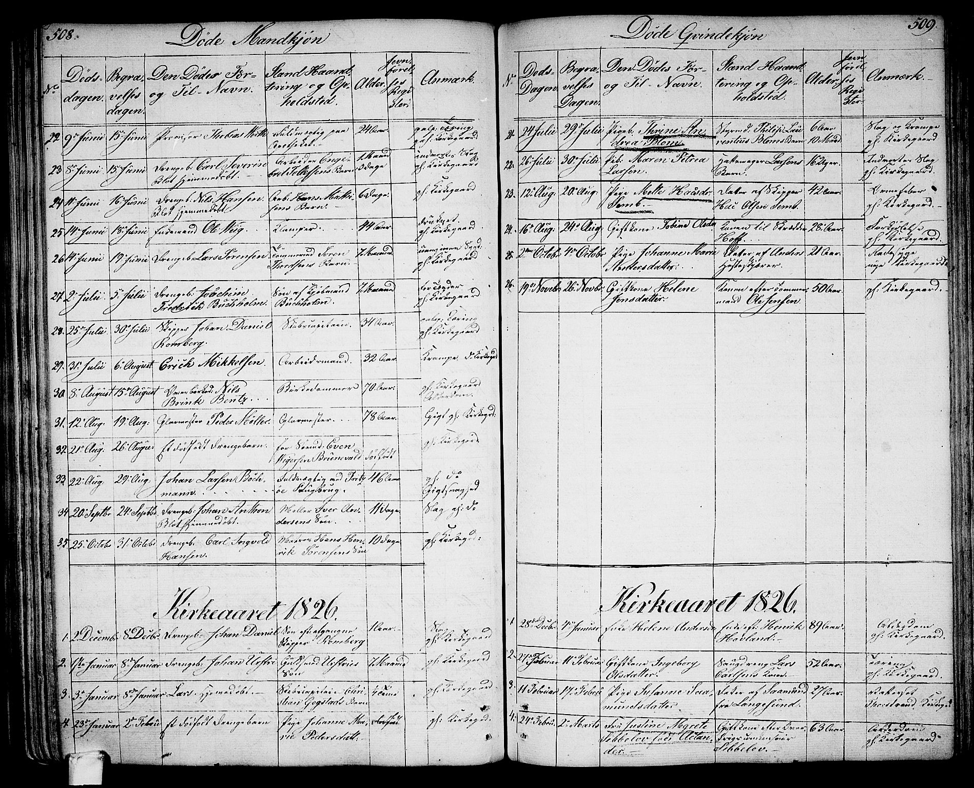 Larvik kirkebøker, AV/SAKO-A-352/G/Ga/L0002: Parish register (copy) no. I 2, 1807-1830, p. 508-509