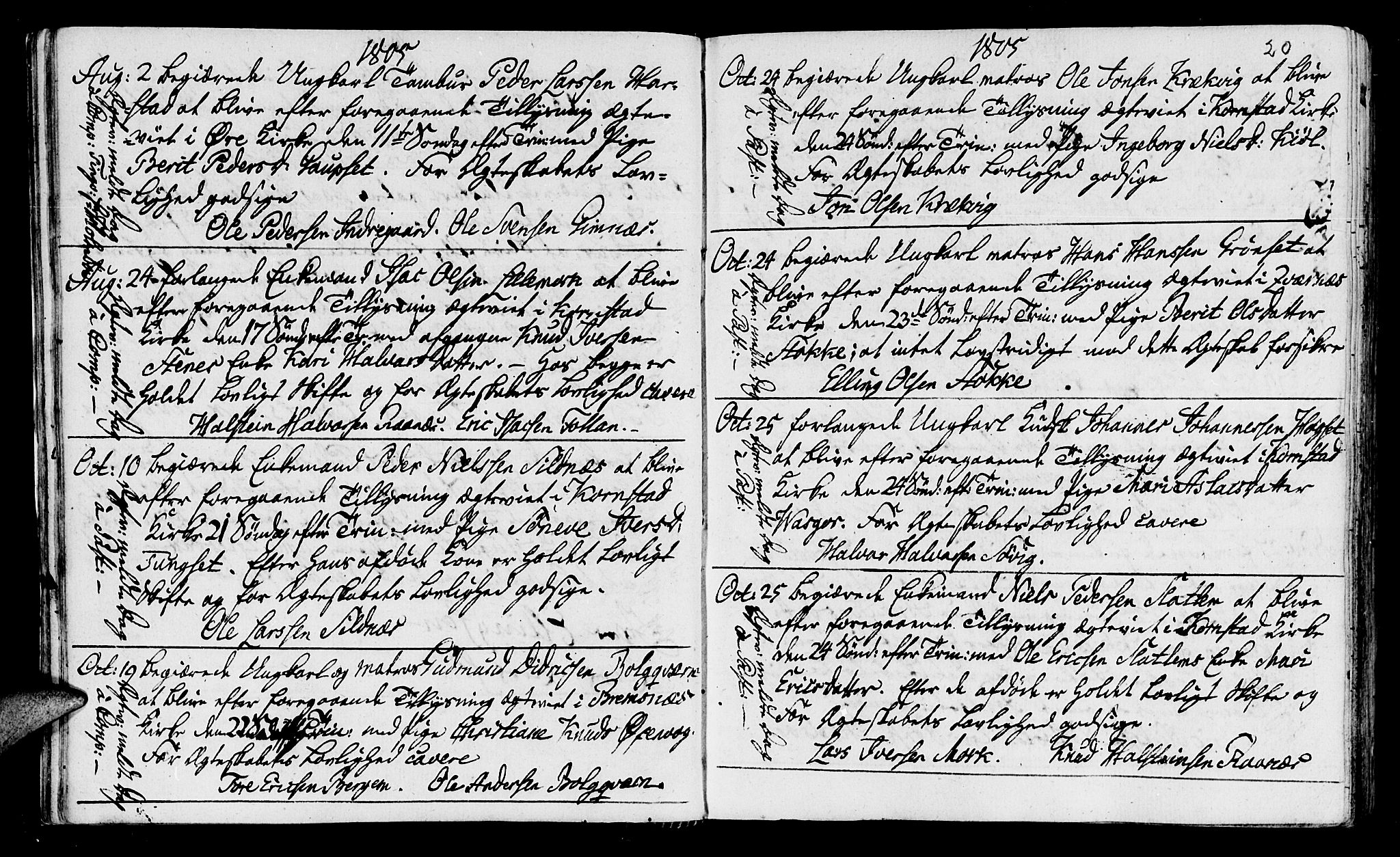 Ministerialprotokoller, klokkerbøker og fødselsregistre - Møre og Romsdal, AV/SAT-A-1454/568/L0795: Parish register (official) no. 568A04, 1802-1845, p. 20