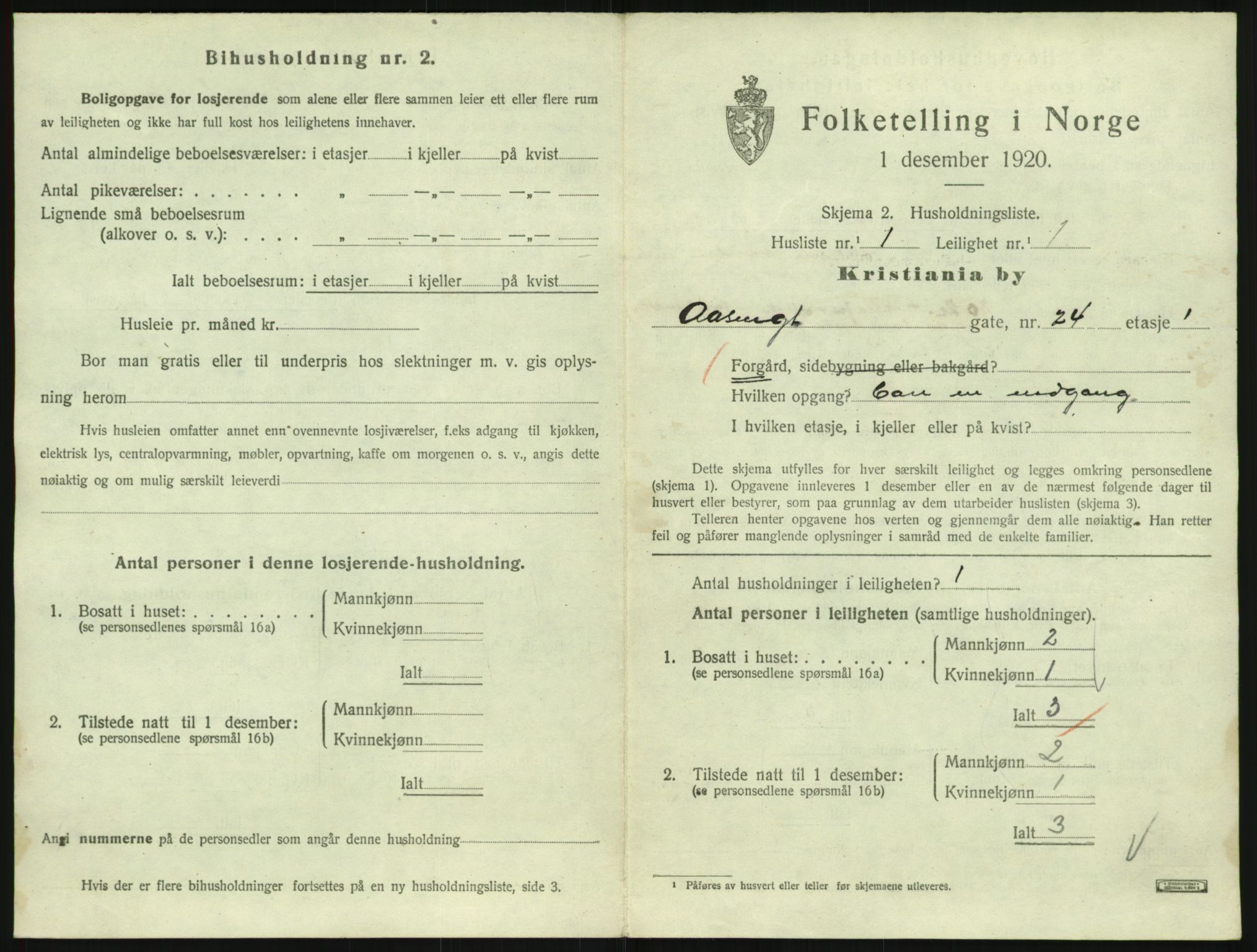 SAO, 1920 census for Kristiania, 1920, p. 133977