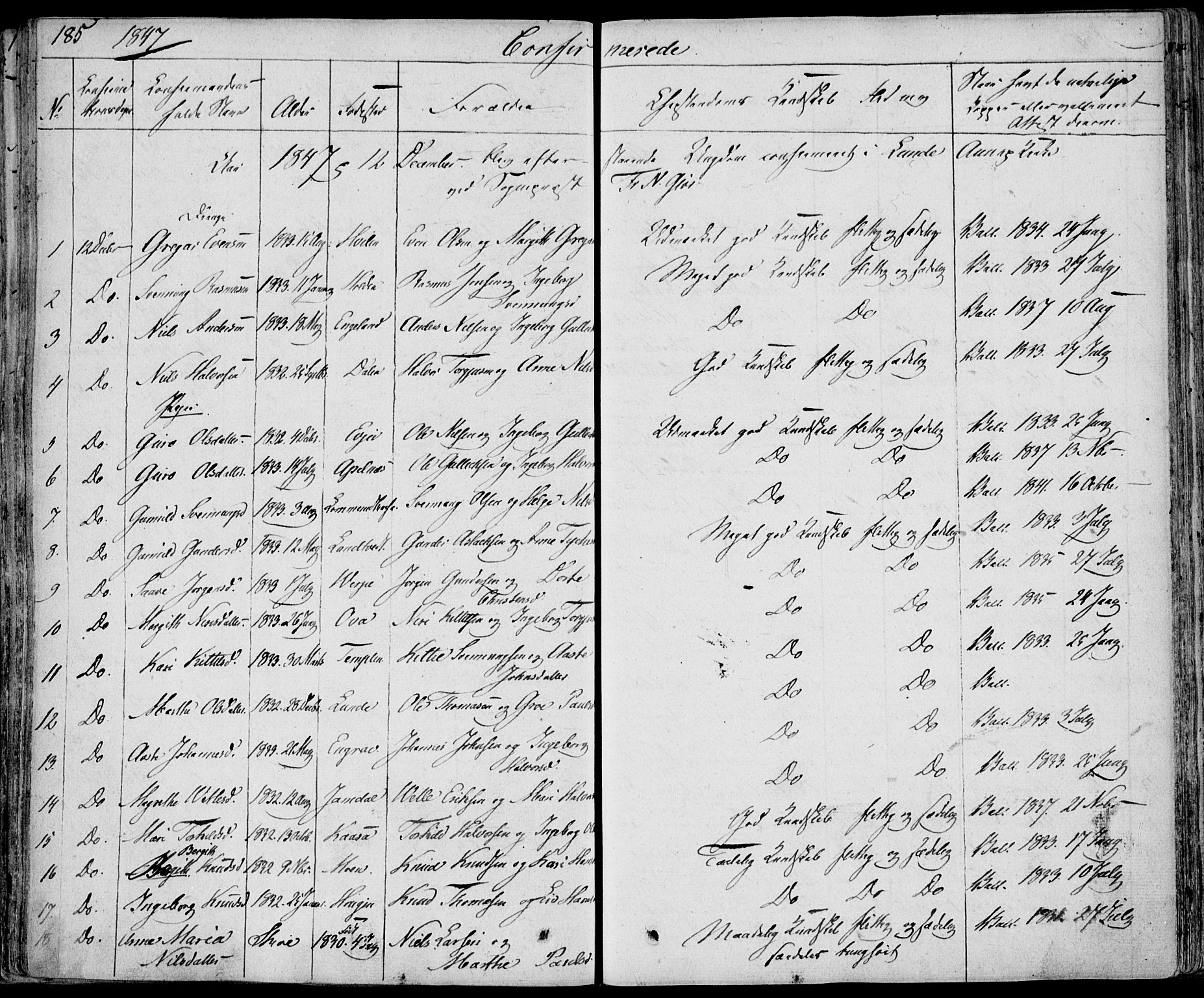 Bø kirkebøker, AV/SAKO-A-257/F/Fa/L0007: Parish register (official) no. 7, 1831-1848, p. 185