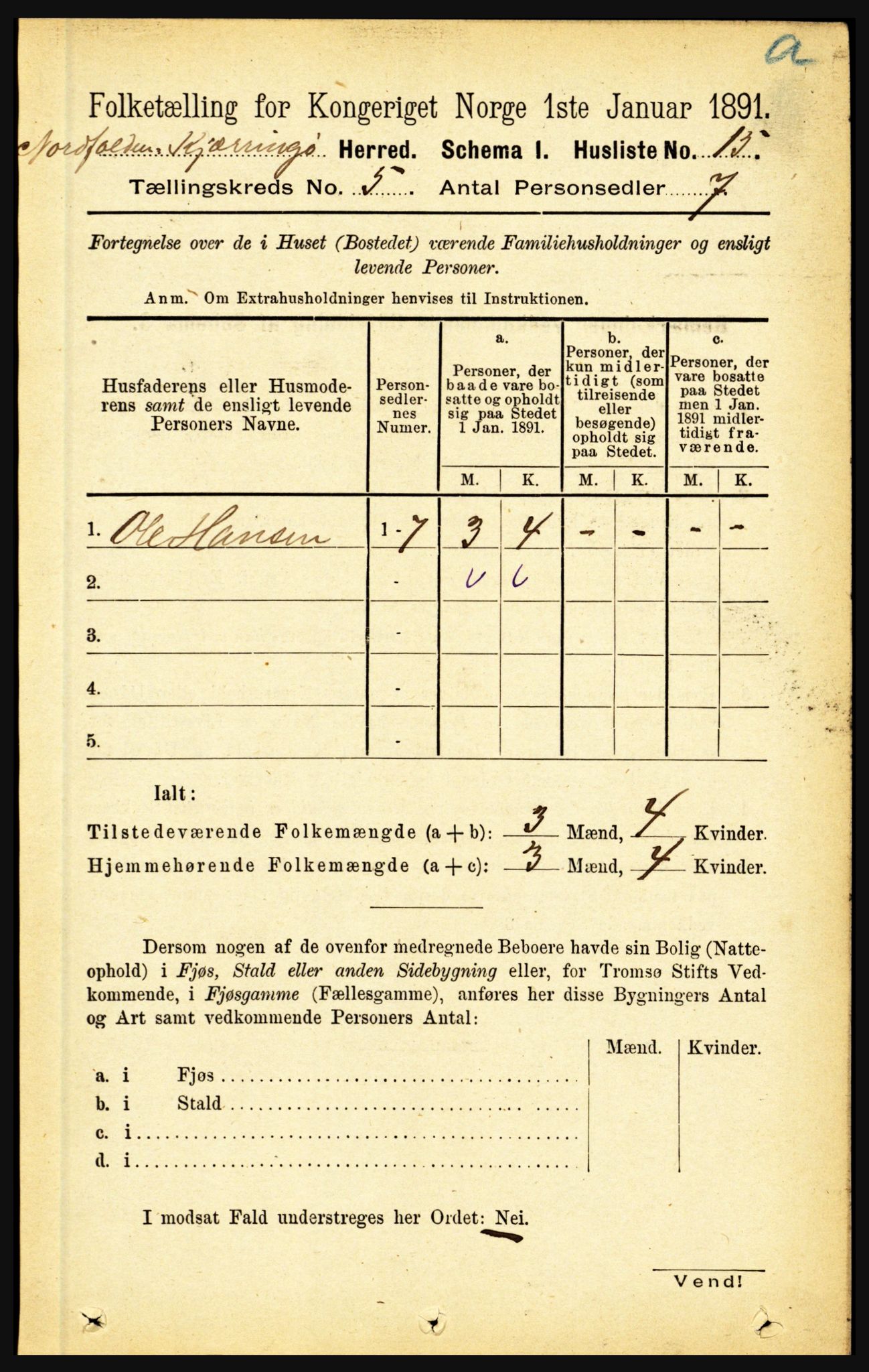 RA, 1891 census for 1846 Nordfold-Kjerringøy, 1891, p. 1141