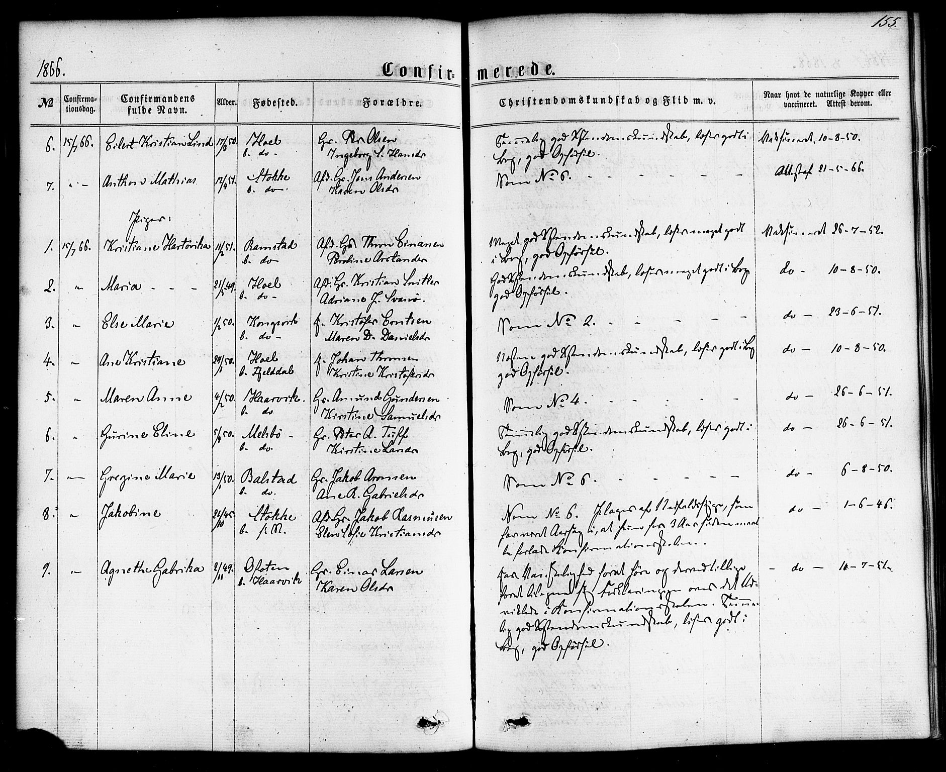 Ministerialprotokoller, klokkerbøker og fødselsregistre - Nordland, AV/SAT-A-1459/865/L0923: Parish register (official) no. 865A01, 1864-1884, p. 155