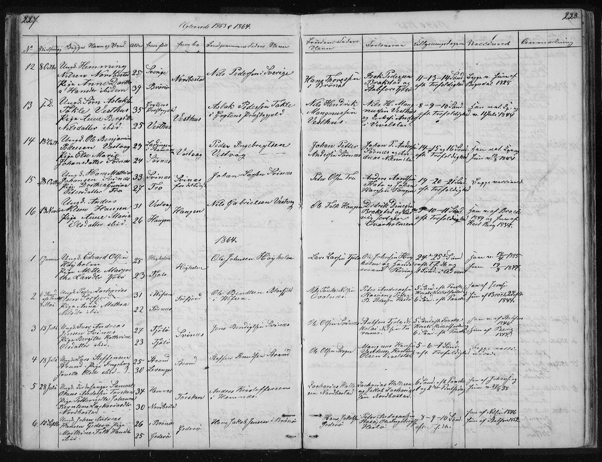 Ministerialprotokoller, klokkerbøker og fødselsregistre - Nordland, AV/SAT-A-1459/817/L0266: Parish register (copy) no. 817C01, 1841-1869, p. 227-228