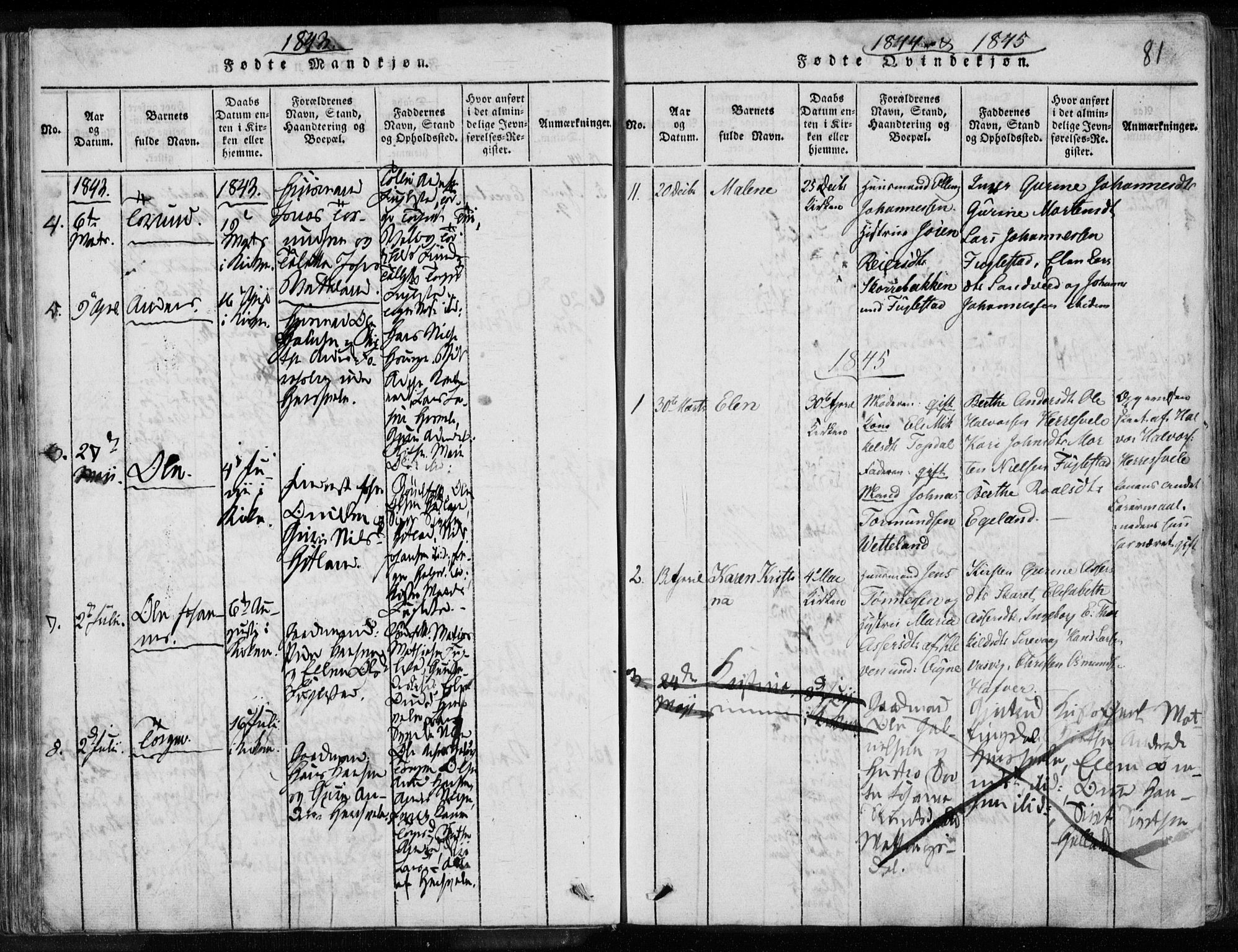 Eigersund sokneprestkontor, SAST/A-101807/S08/L0008: Parish register (official) no. A 8, 1816-1847, p. 81