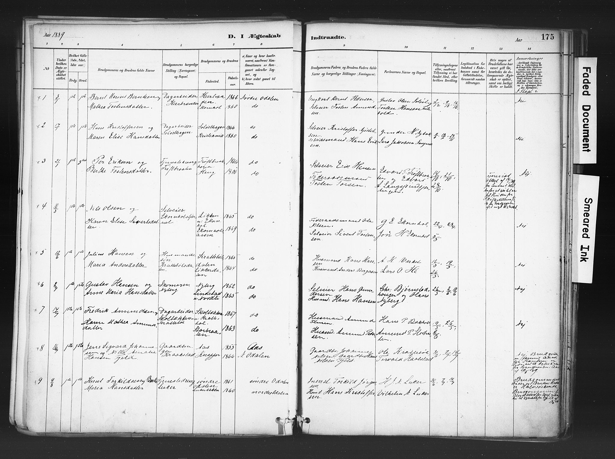 Nord-Odal prestekontor, AV/SAH-PREST-032/H/Ha/Haa/L0006: Parish register (official) no. 6, 1886-1901, p. 175