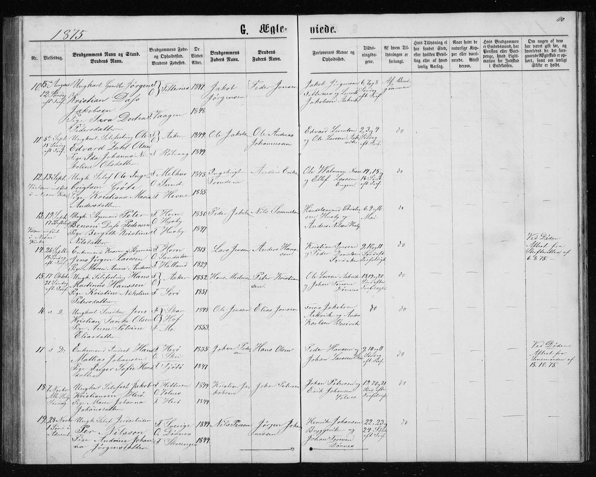 Ministerialprotokoller, klokkerbøker og fødselsregistre - Nordland, AV/SAT-A-1459/835/L0531: Parish register (copy) no. 835C03, 1865-1877, p. 110