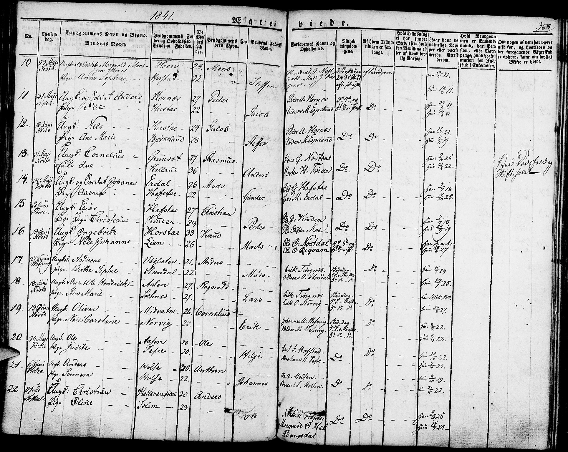 Førde sokneprestembete, AV/SAB-A-79901/H/Haa/Haaa/L0006: Parish register (official) no. A 6, 1821-1842, p. 368