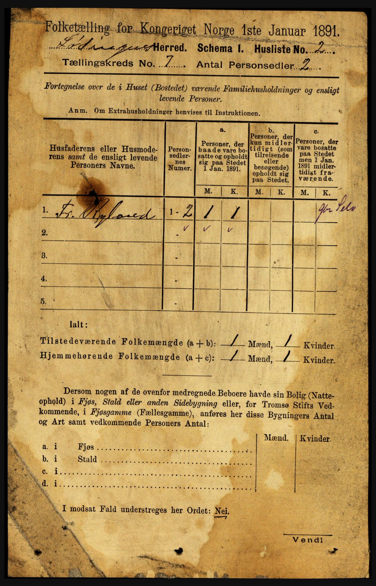 RA, 1891 census for 1851 Lødingen, 1891, p. 3268